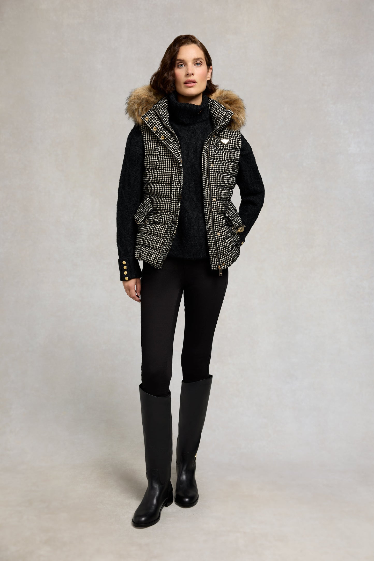 Moritz Gilet (Ecru Mini Flock)