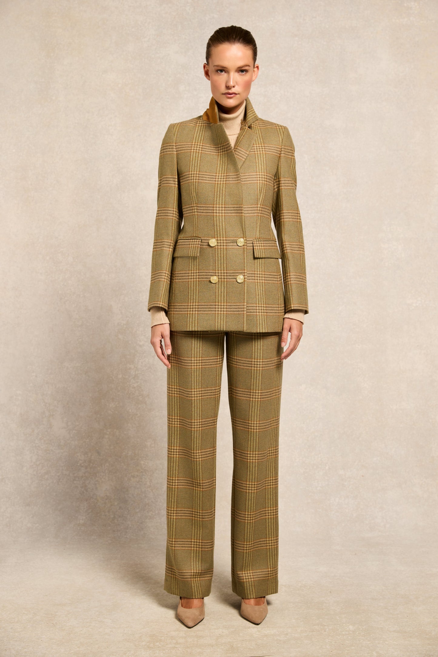 High Waisted Straight Trouser (Leveret)