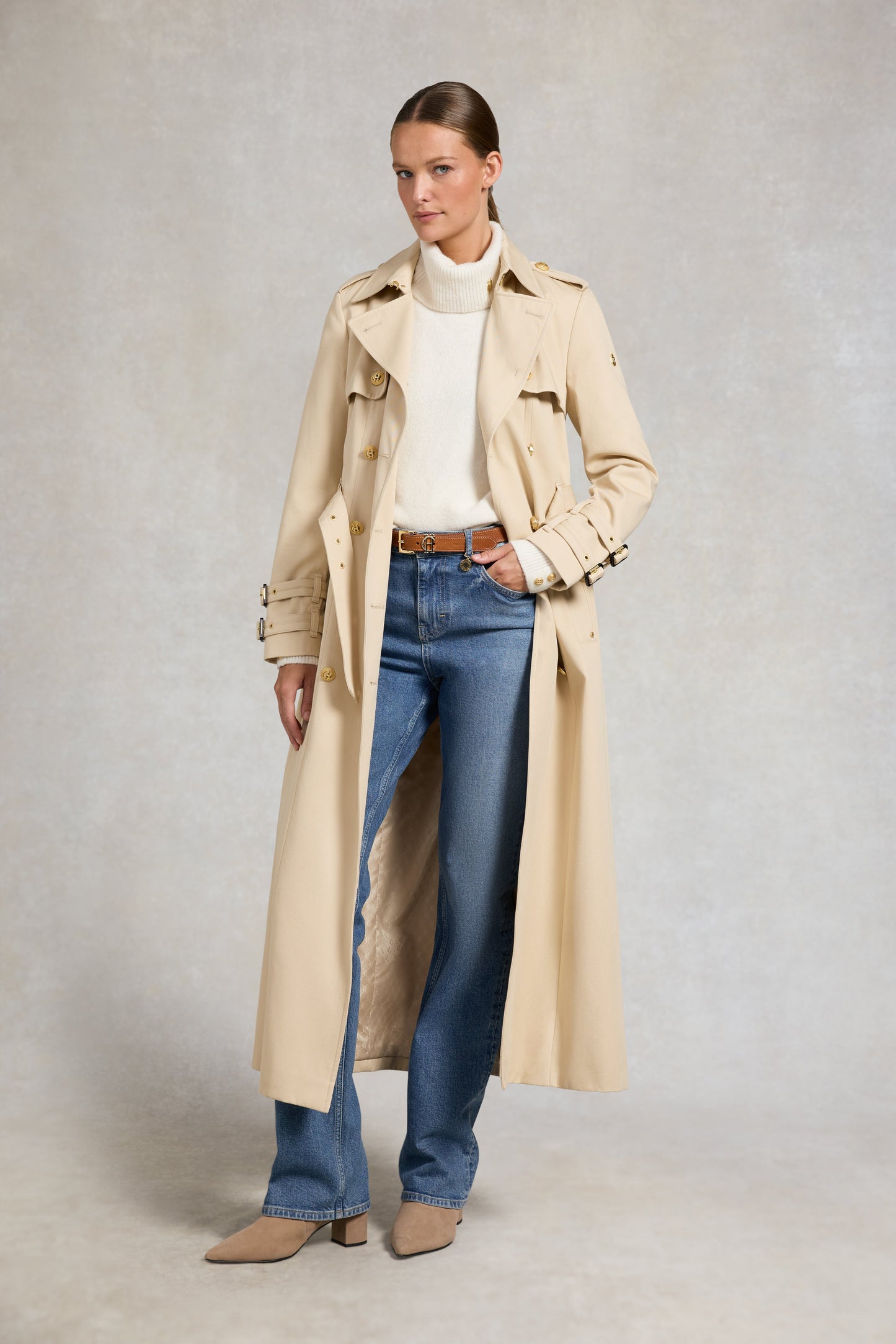 Gatcombe Full Length Trench Coat (Stone)