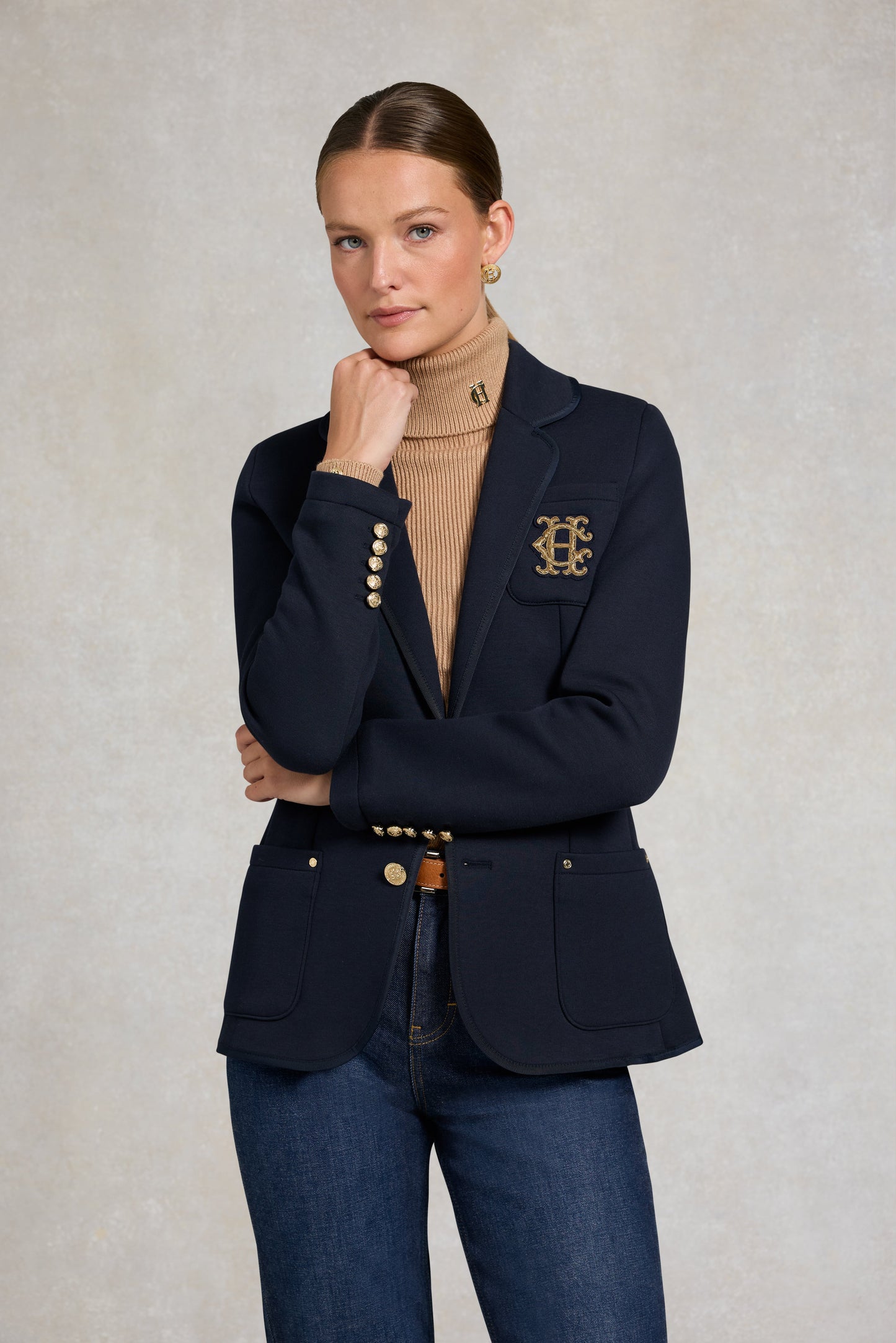 Henley Blazer (Navy Navy)