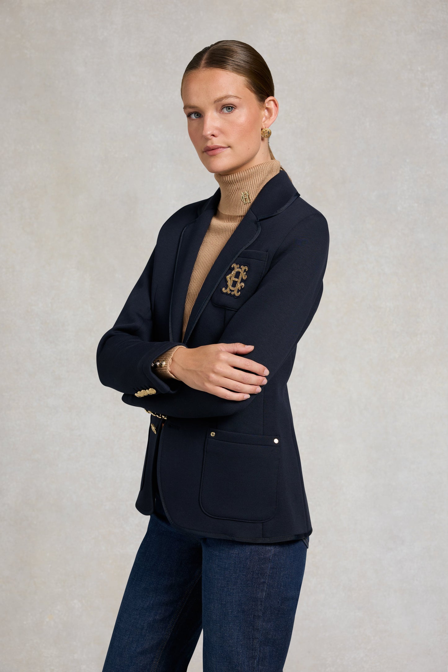 Henley Blazer (Navy Navy)