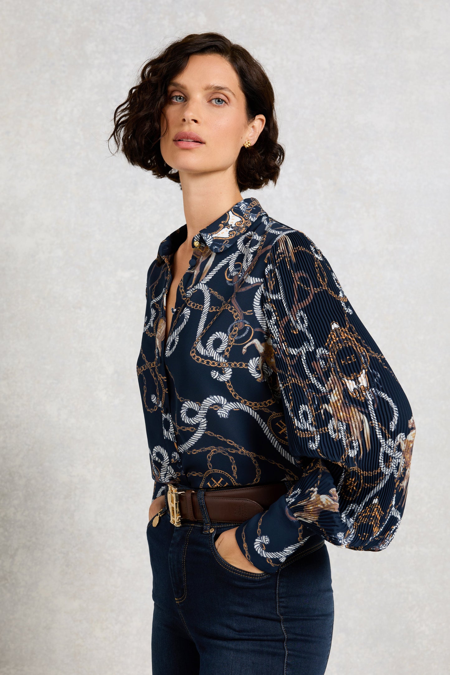 Beau Shirt (Navy Horse Print)