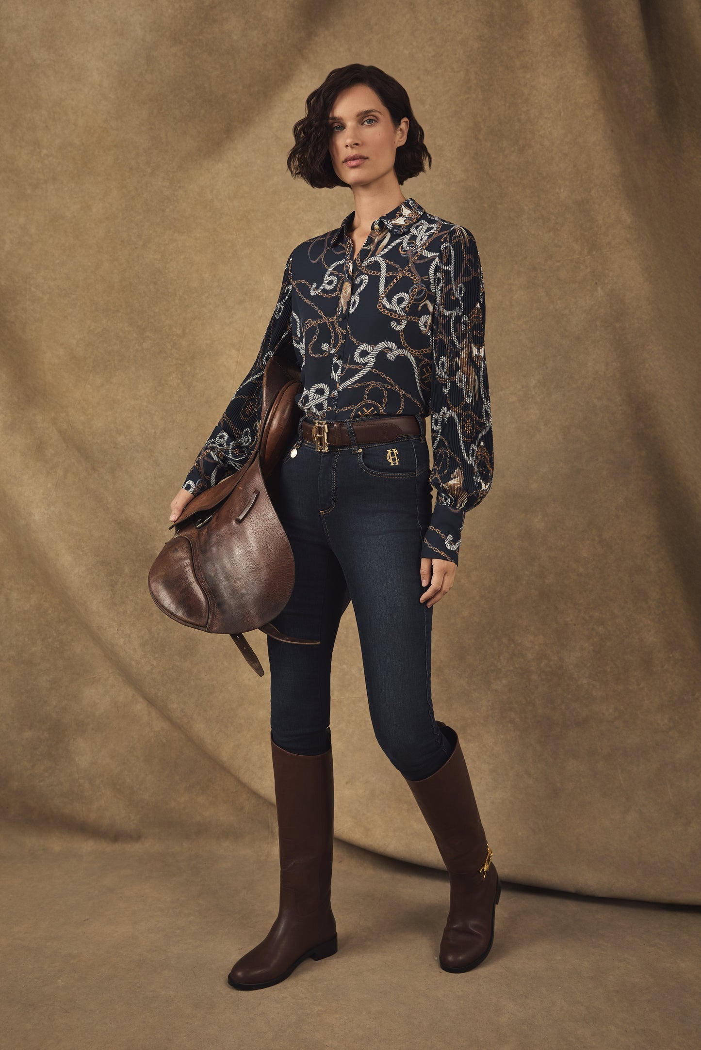 Beau Shirt (Navy Horse Print)