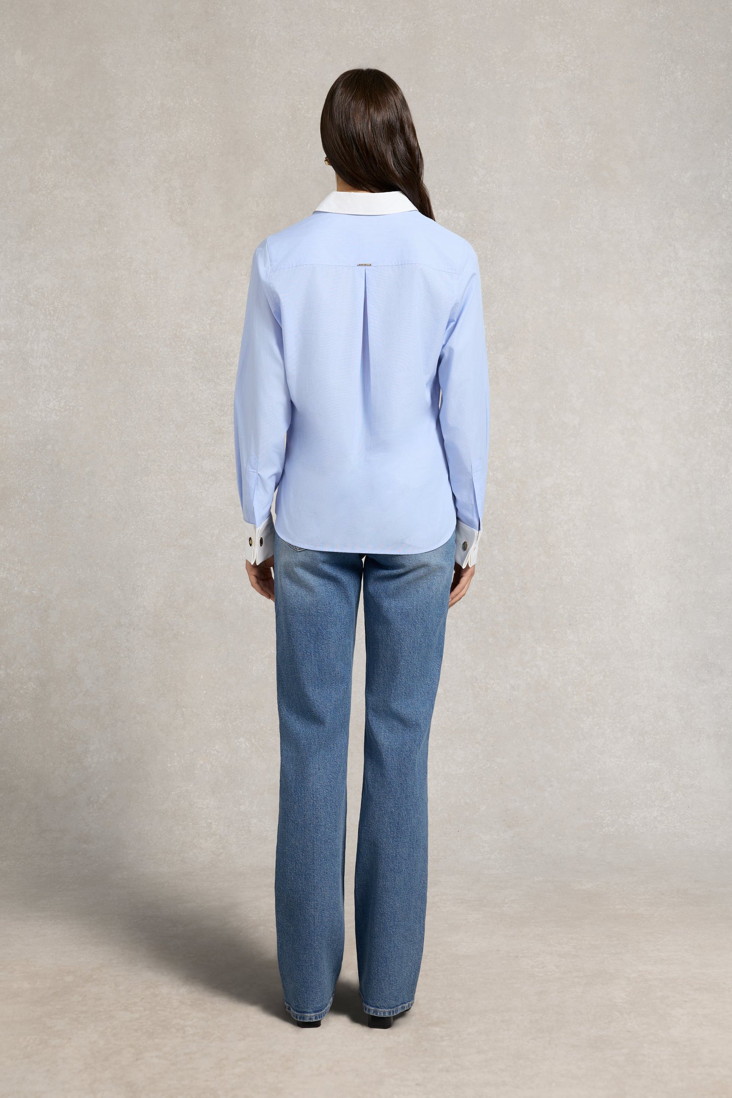 Louisa Shirt (Pale Blue Fine Stripe)