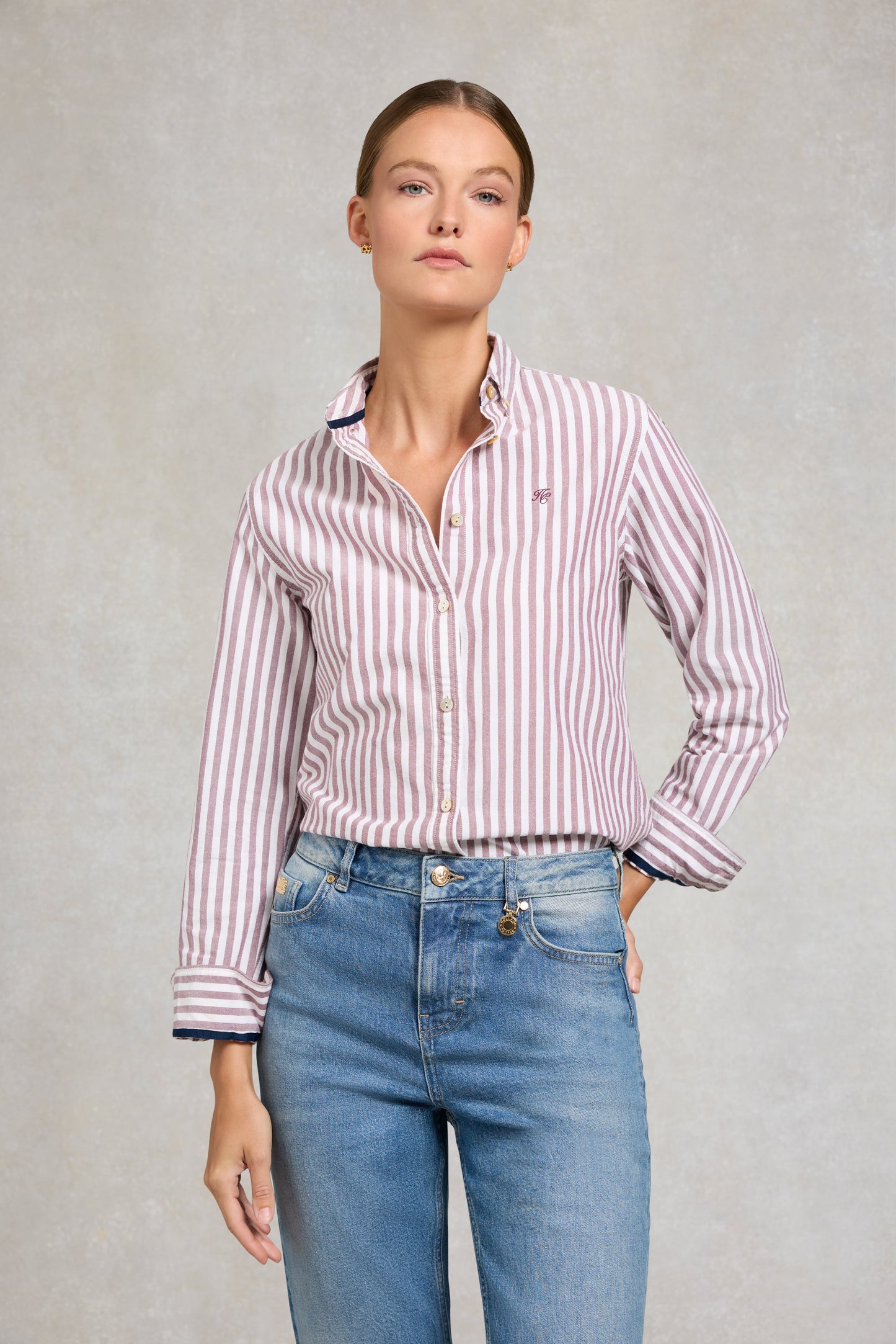 Oxford Shirt (Burgundy Stripe)