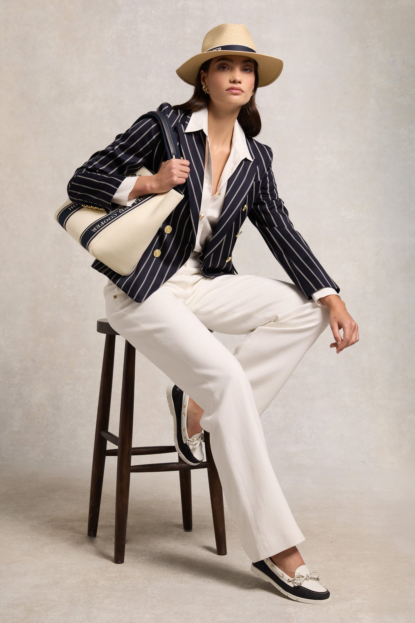 Francesca Hat (Natural Navy)