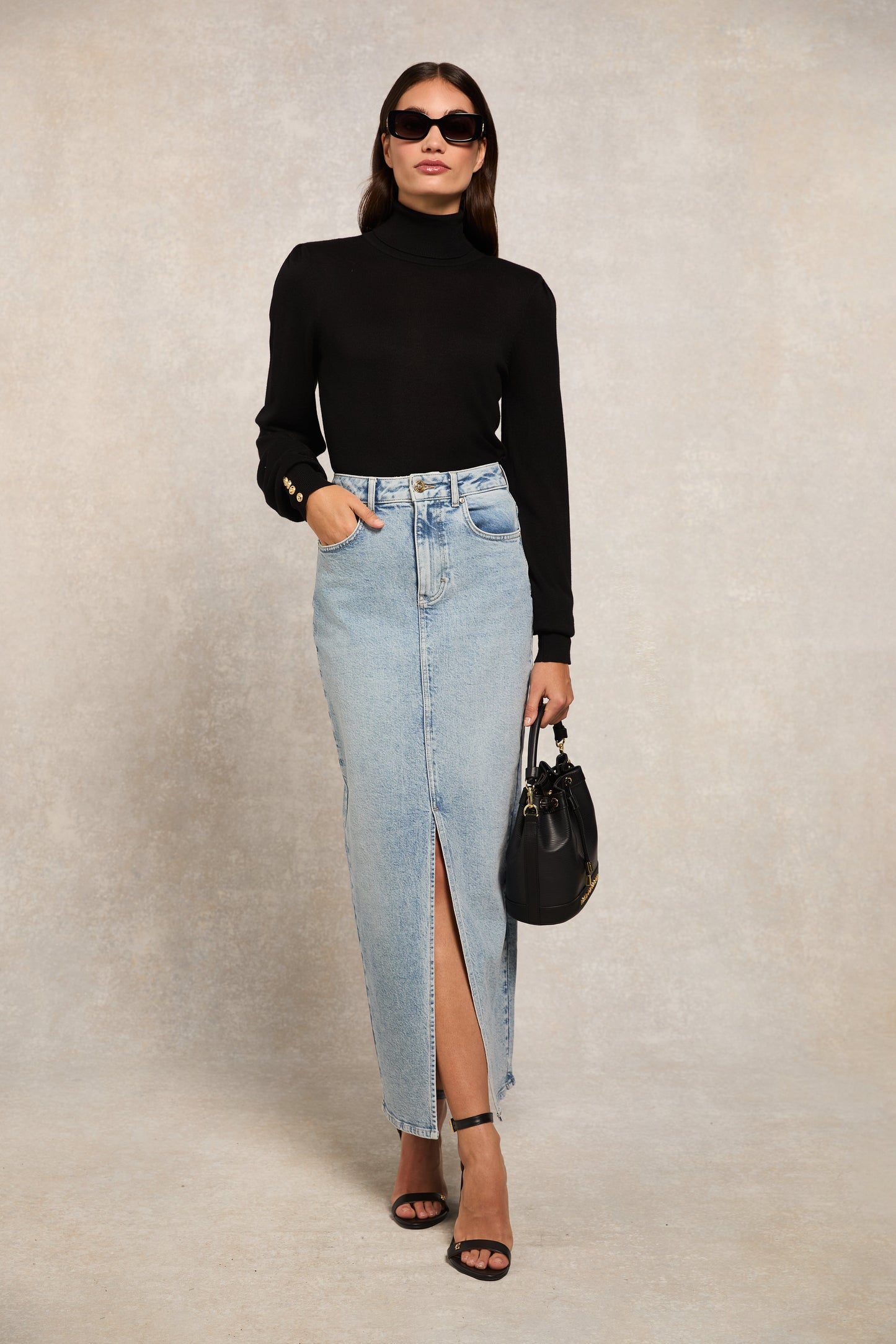 Denim Maxi Skirt (Vintage Indigo)