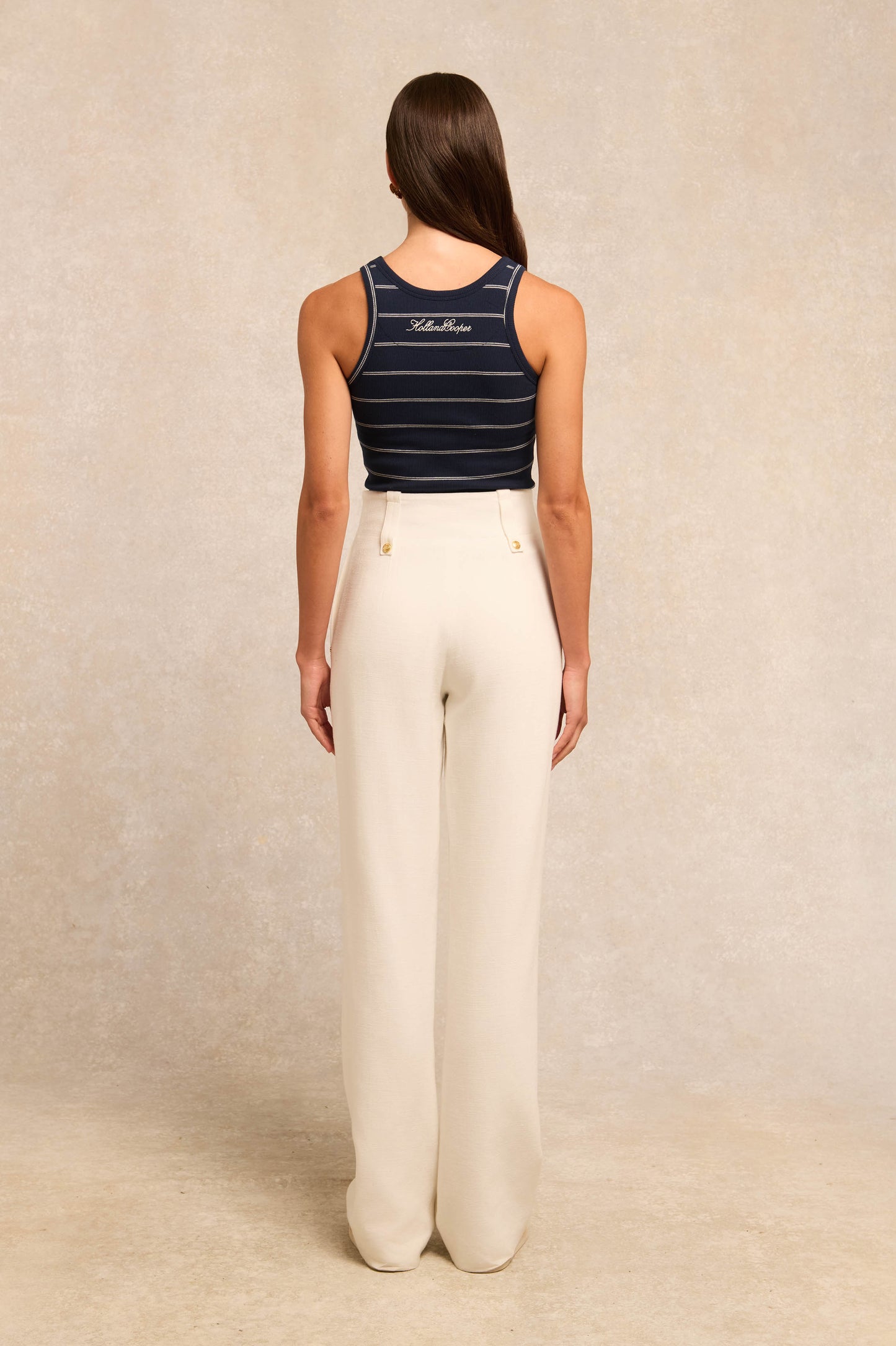 Rebecca Rib Tank (Ink Navy Stripe)