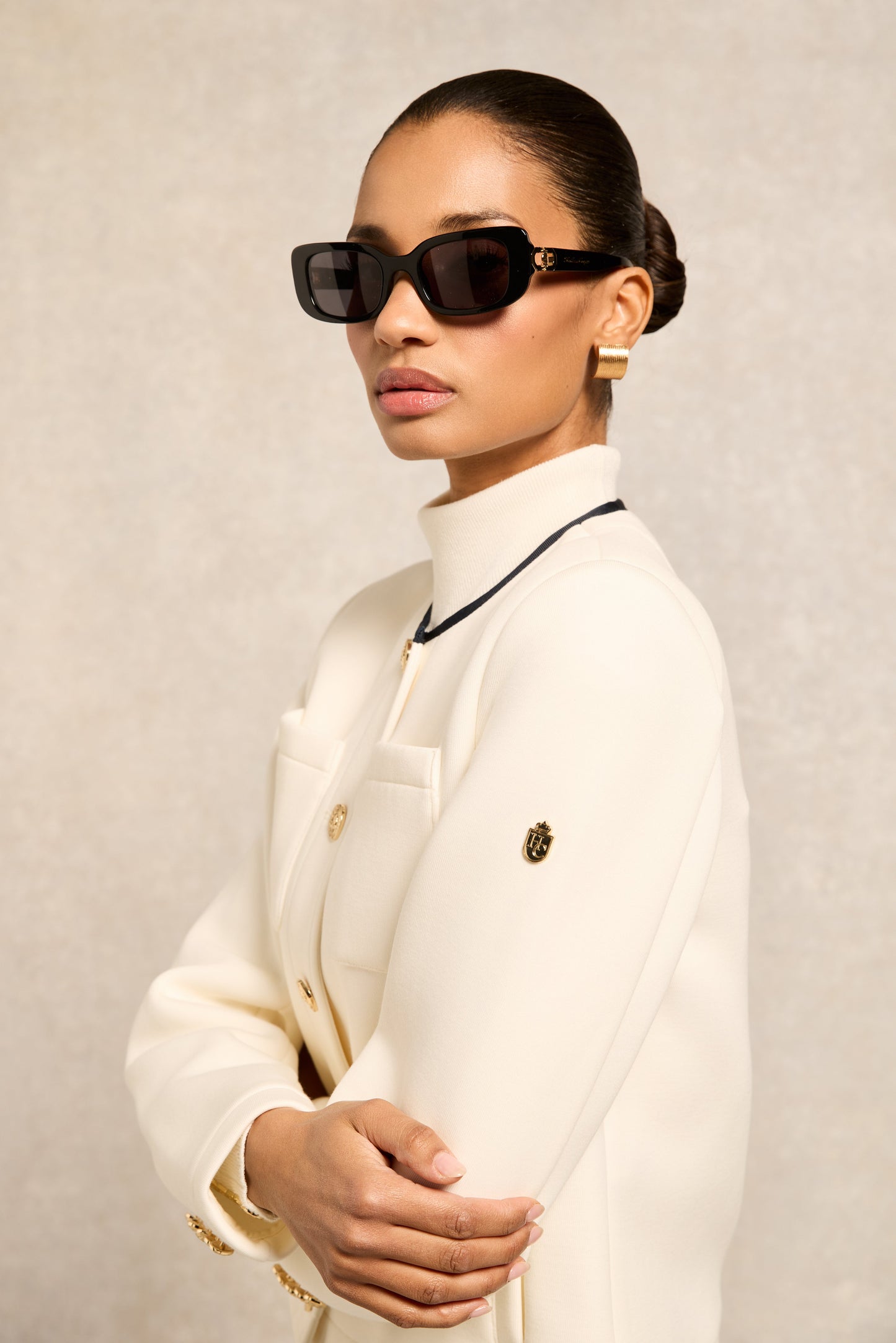 Paris Narrow Sunglasses (Black)