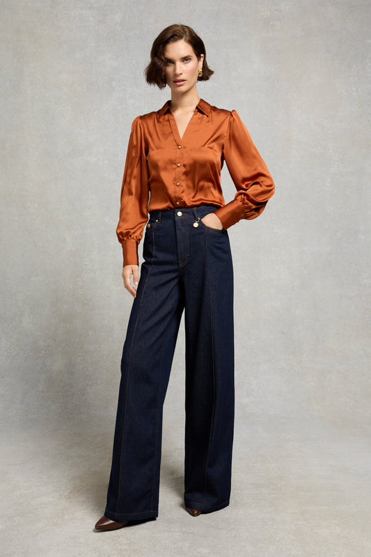 Lily Wide Leg Jean (Clean Indigo)