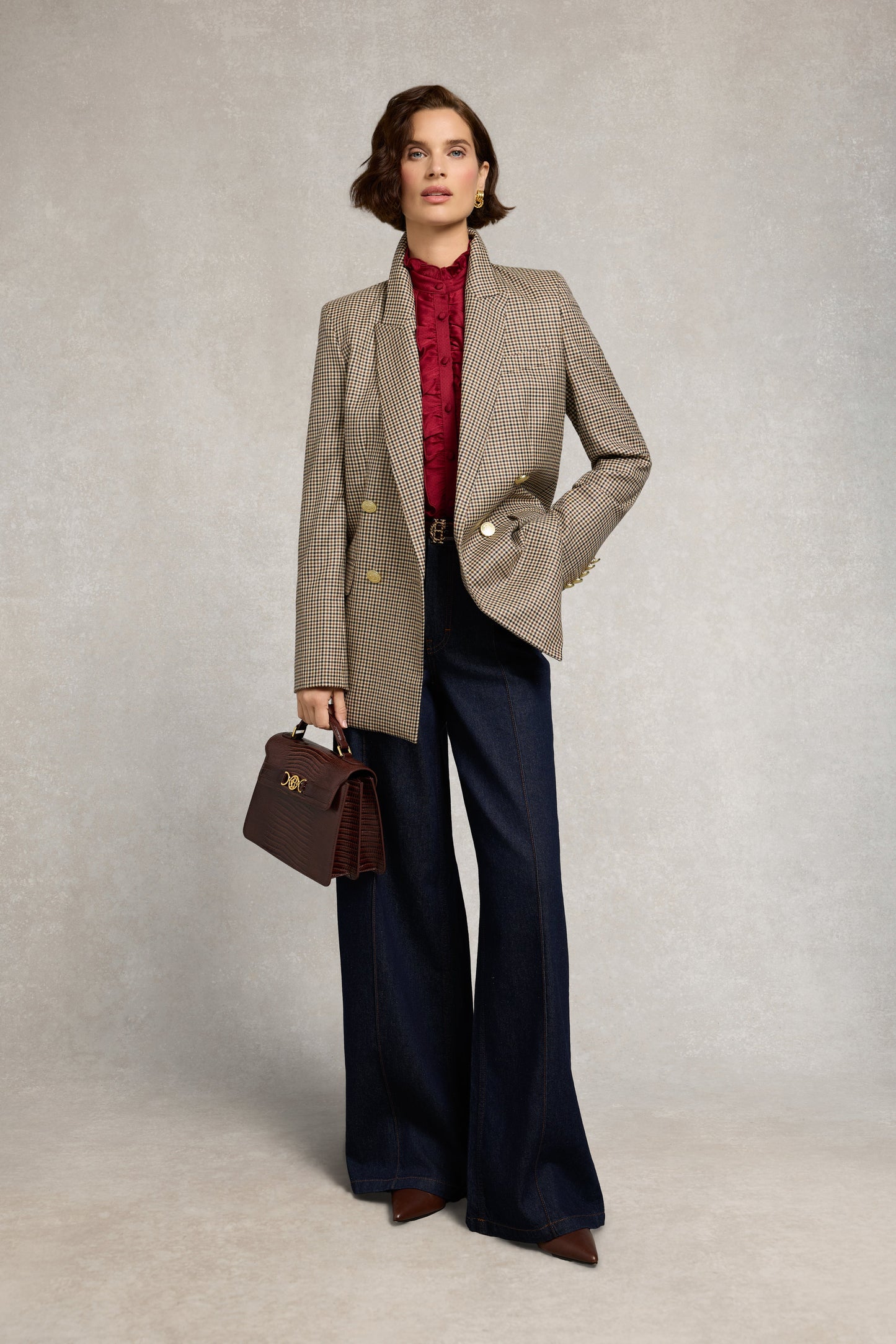 Ria Ruffle Shirt (Deep Raspberry)