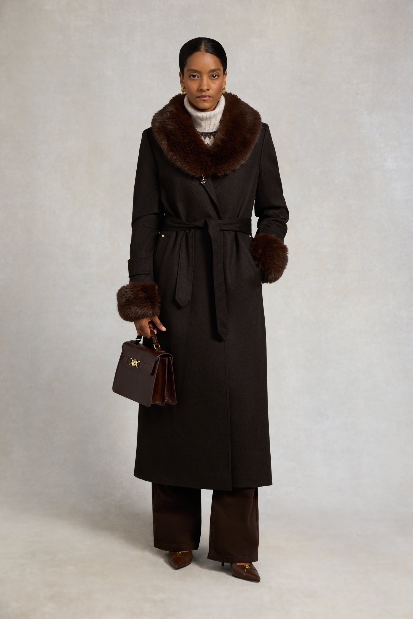 Faux Fur Shawl (Chocolate)