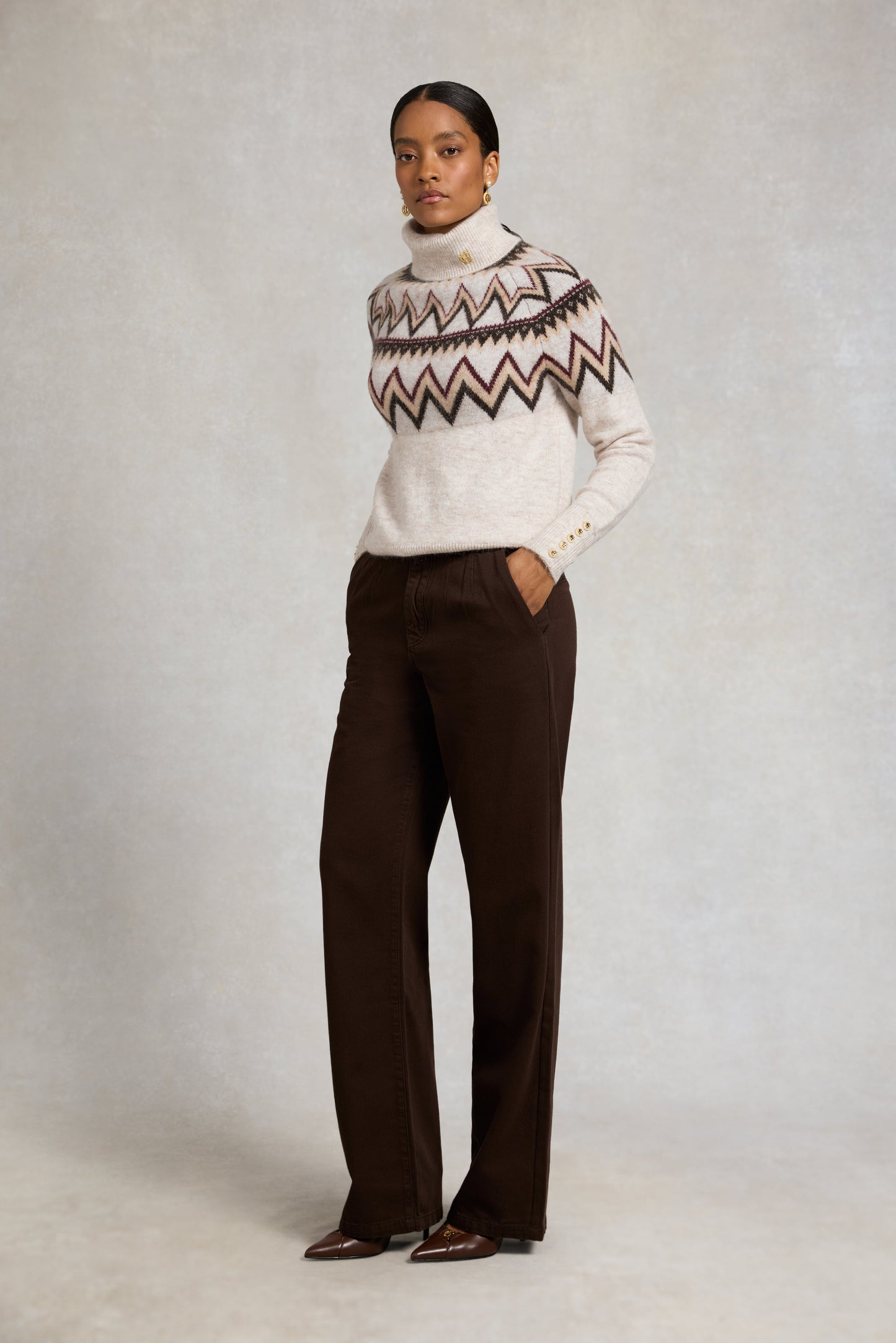 Alice Roll Neck Knit (Barley)