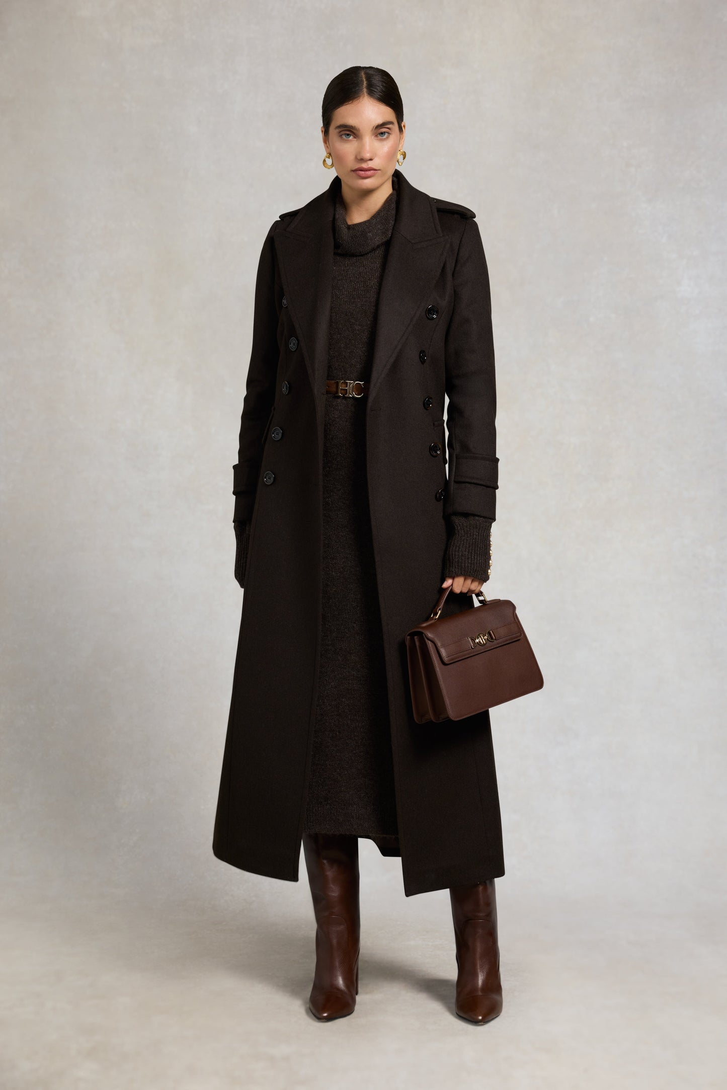 Berkeley Roll Neck Dress (Chocolate)