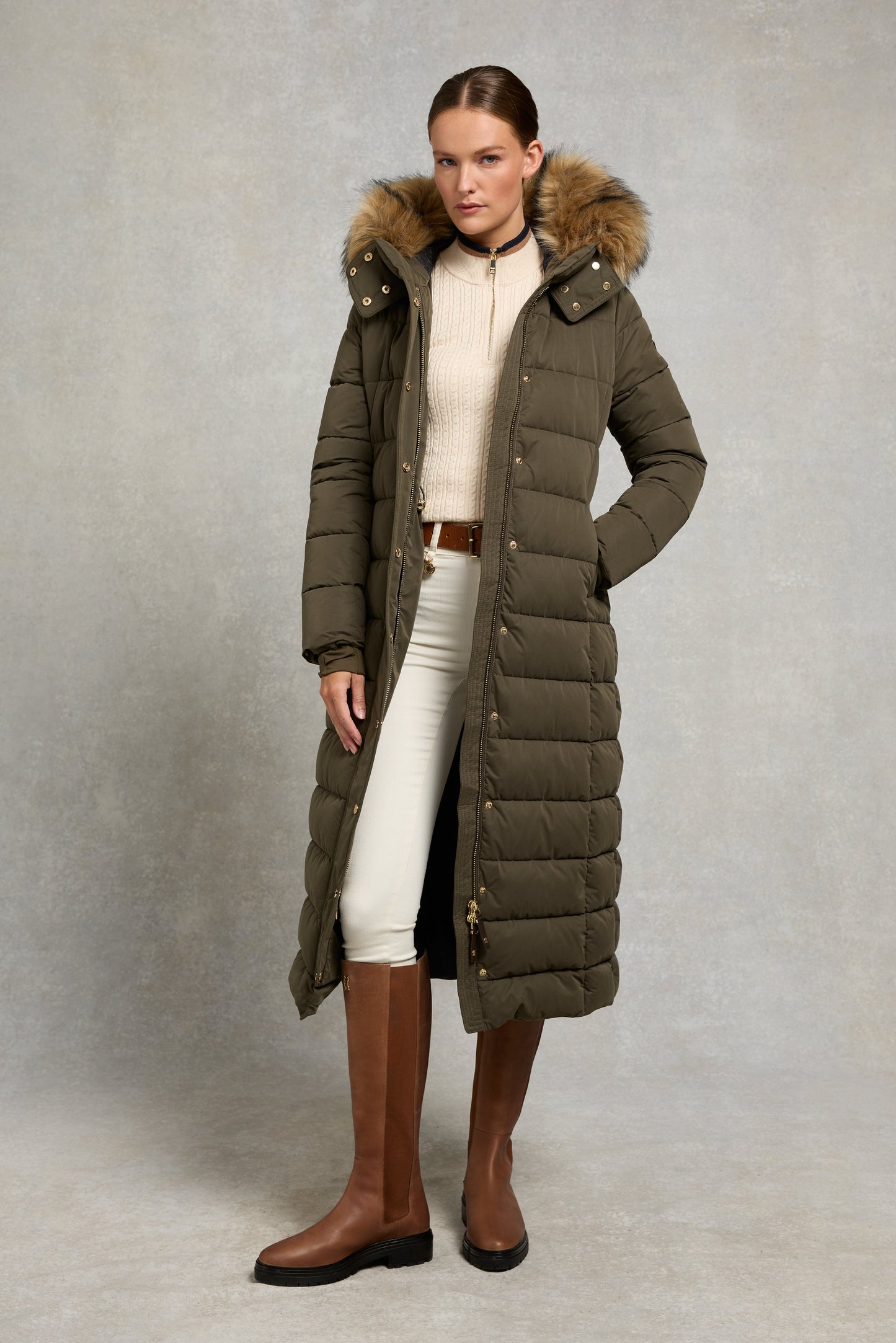 Stoneleigh Longline Coat (Heritage Khaki)