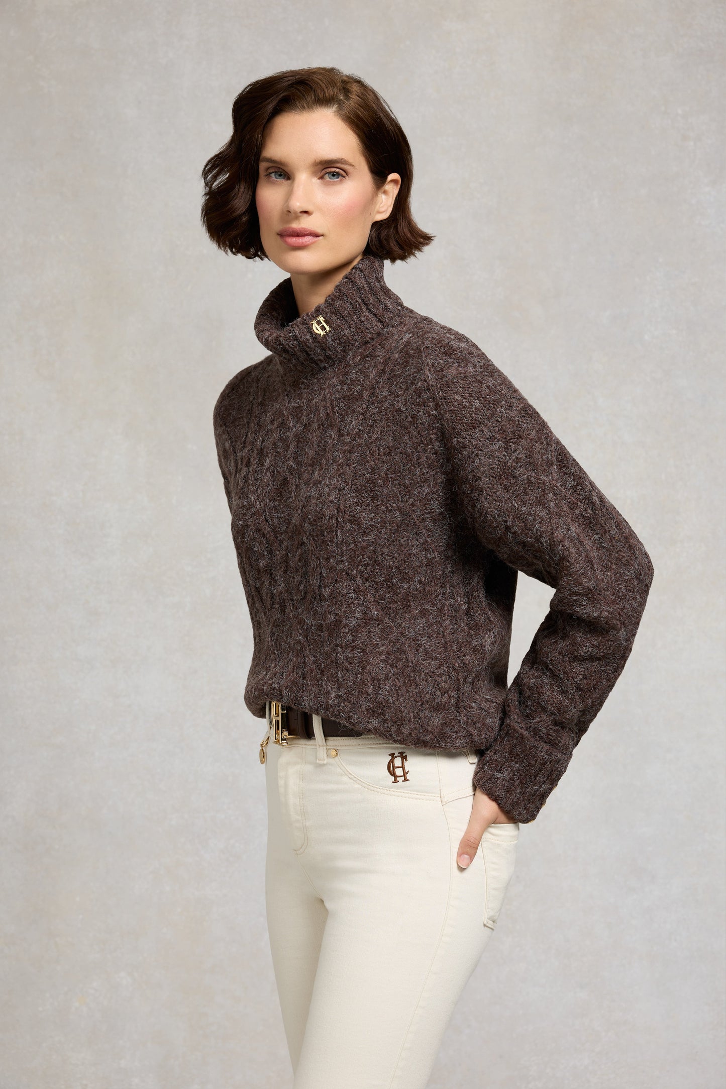 Noveli Roll Neck Knit (Chocolate)