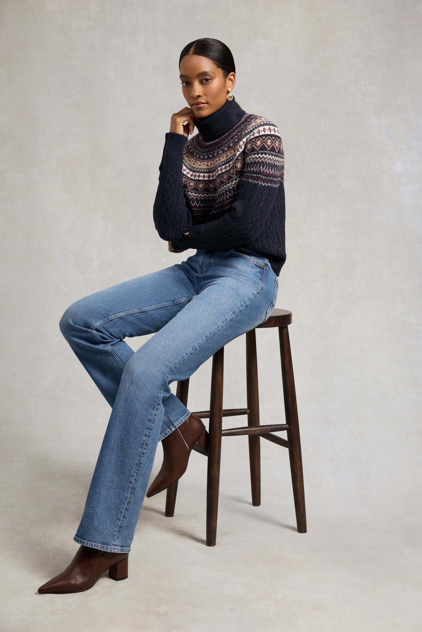 Regency Mid Heel Ankle Boot (Rich Chocolate)