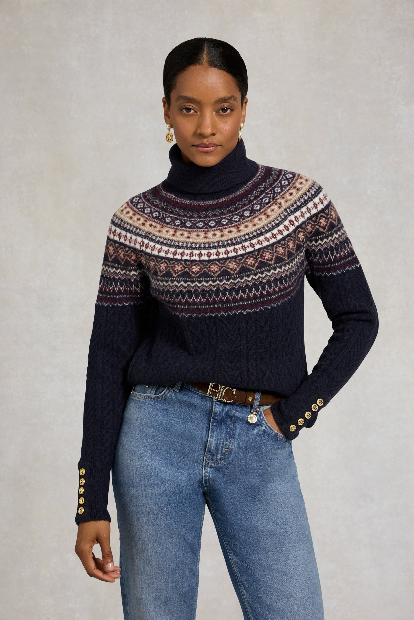 Rebecca Roll Neck Knit (Ink Navy)