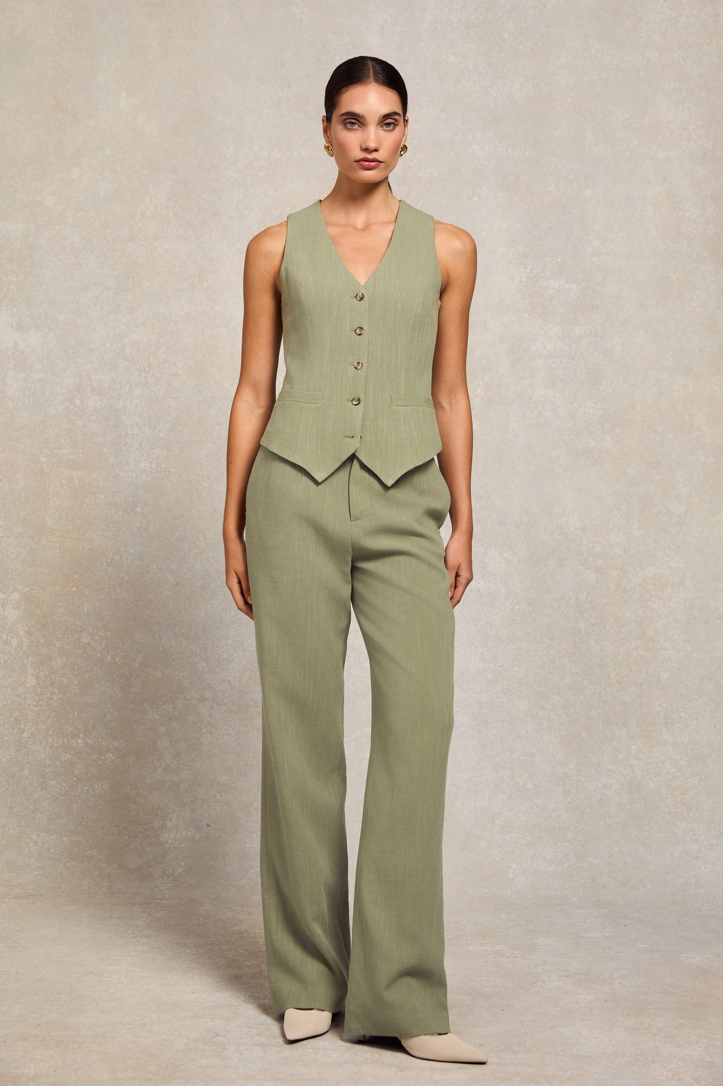 Hampton Waistcoat (Sage Linen)