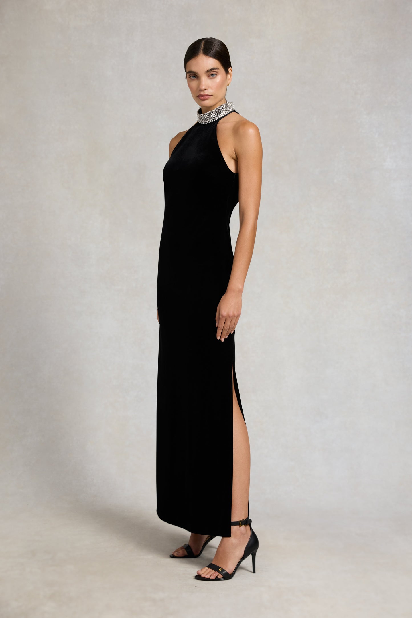 Etta Velvet Maxi Dress (Black)