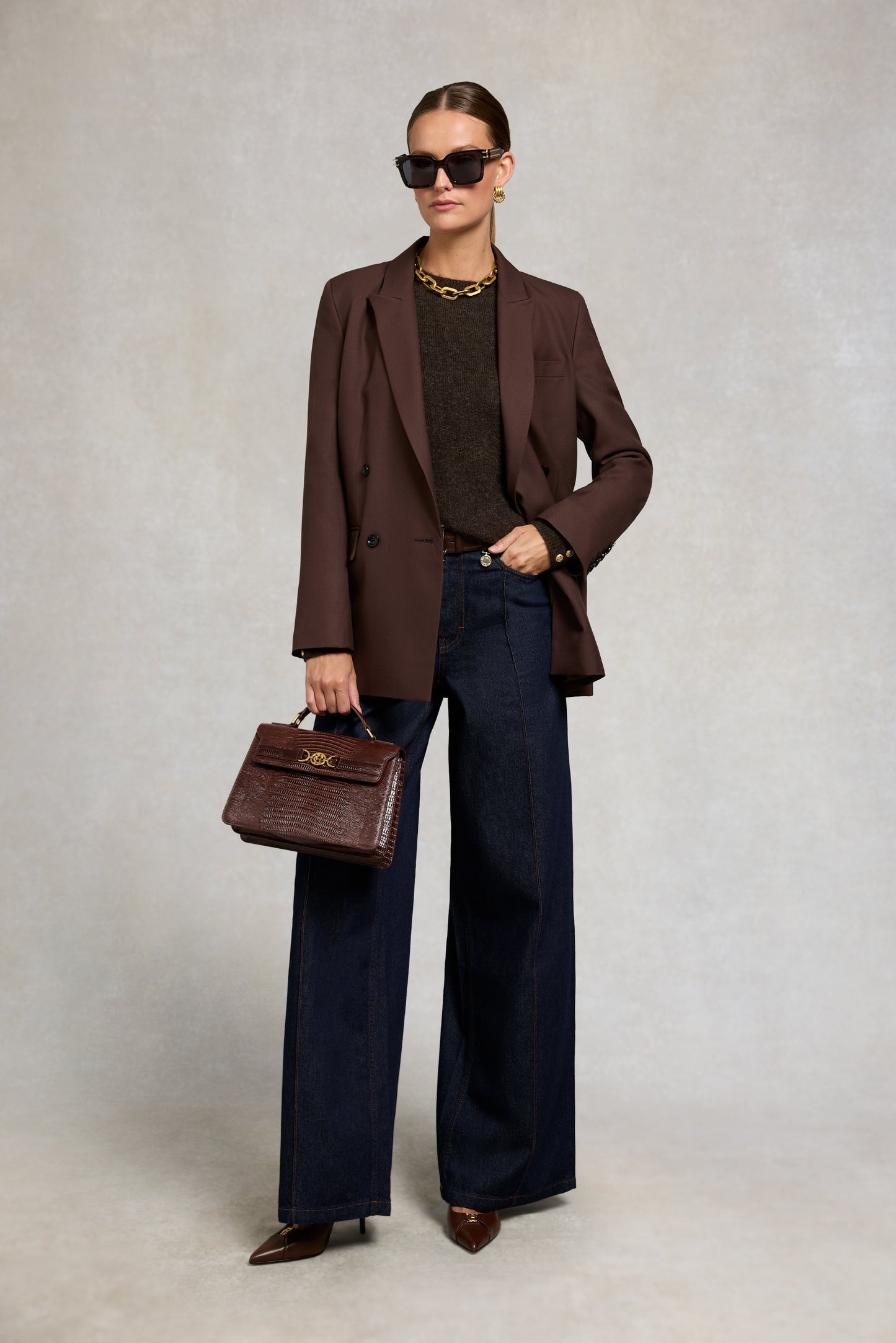 Tori Crew Neck Knit (Chocolate)