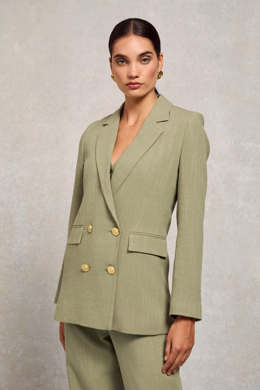 Double Breasted Blazer (Sage Linen)