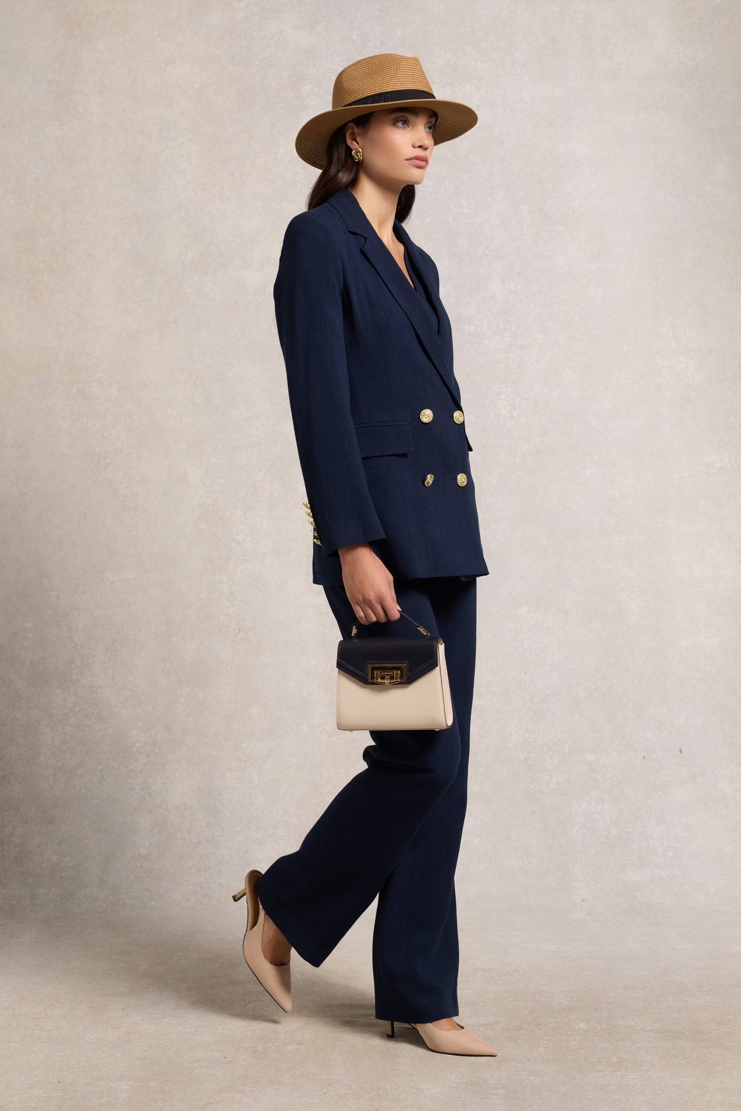 Francesca Hat (Camel Tonal Black)