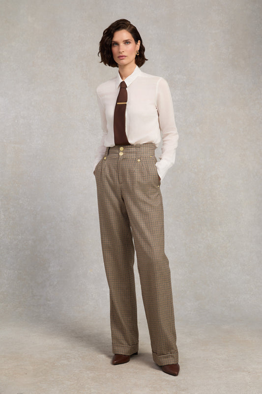 High Waisted Wide Leg Trouser (Westminster Tweed)