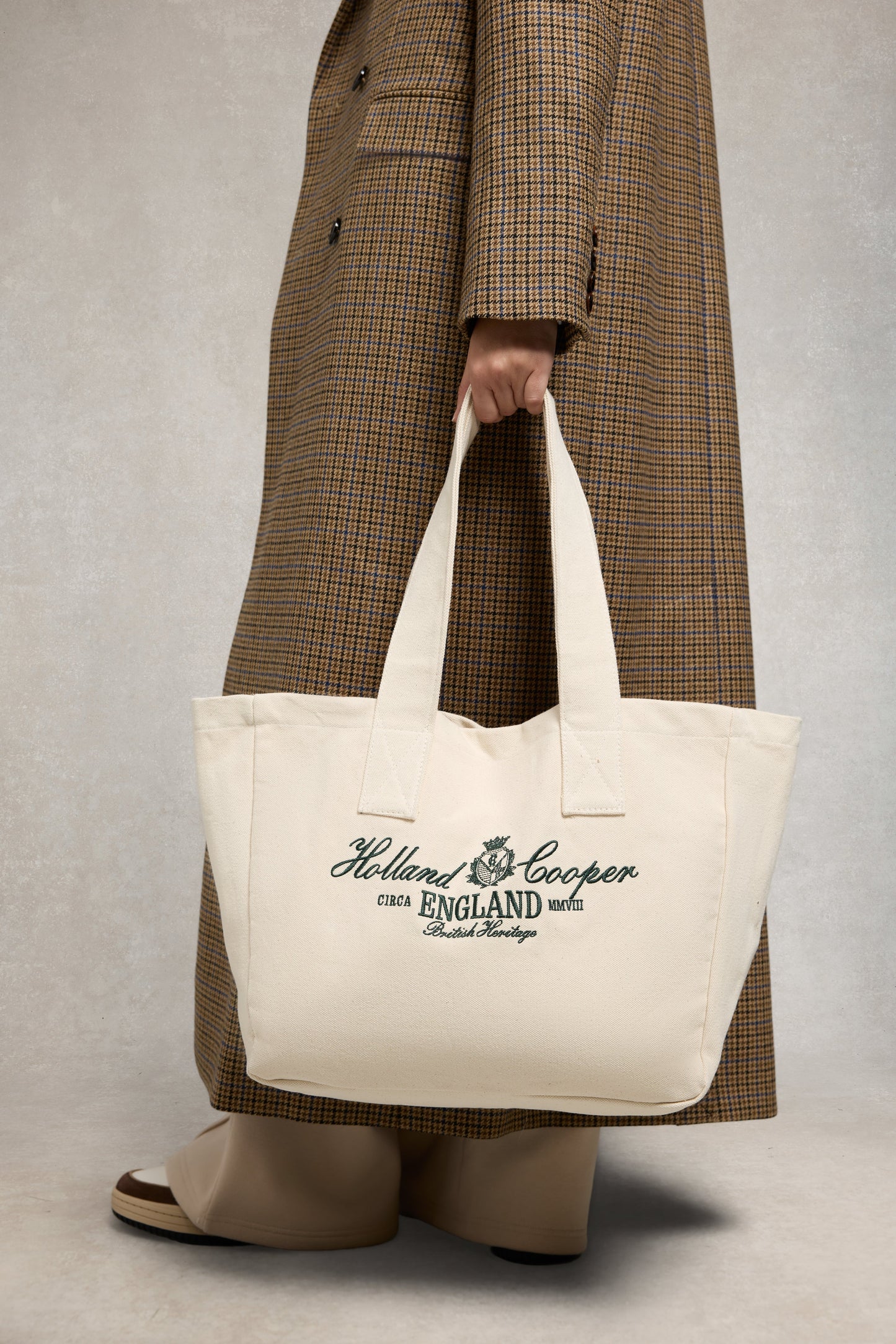 Essential Tote Bag (Ecru Racing Green)