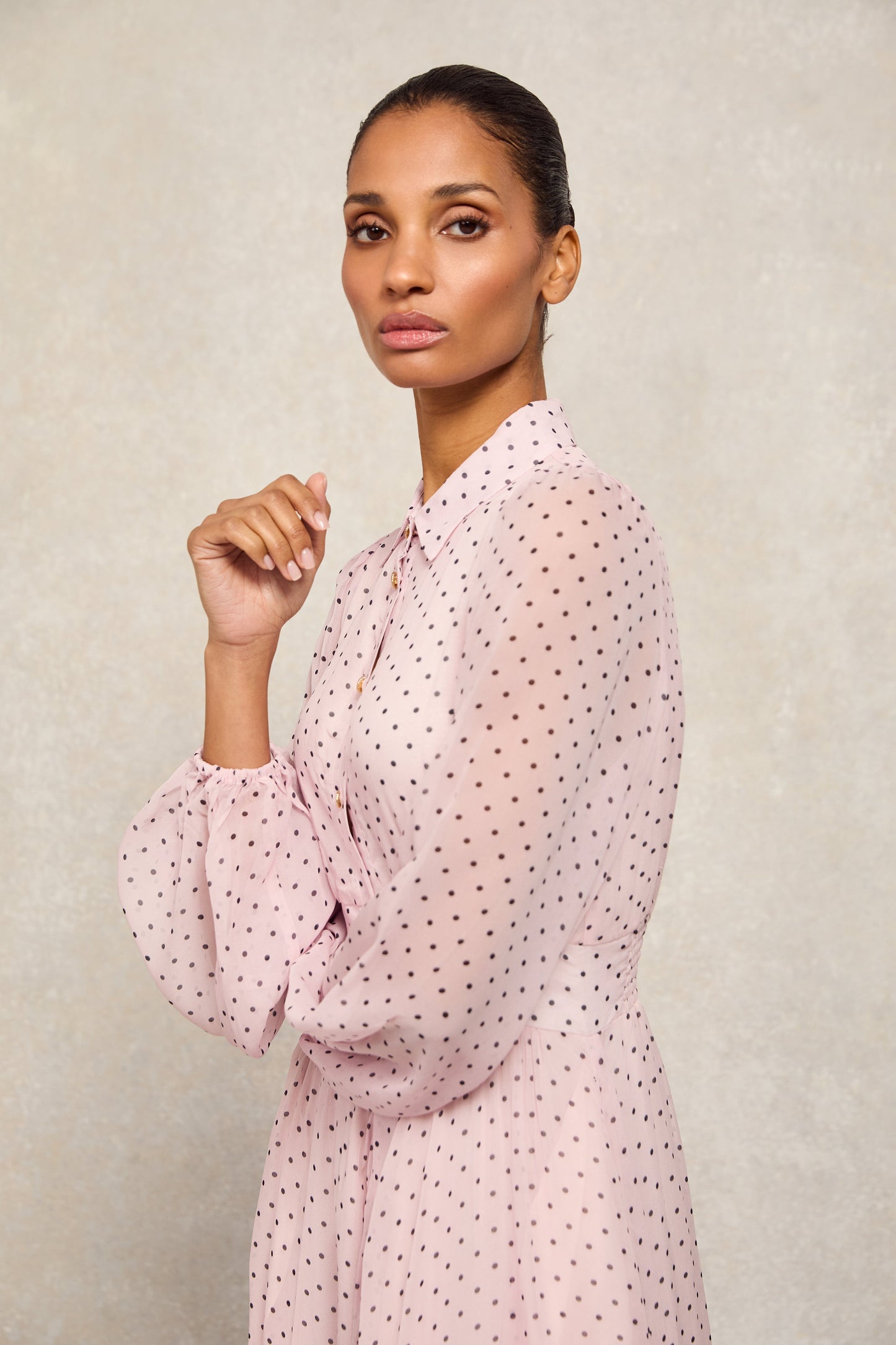 Paros Shirt Dress (Pink Polka Dot)