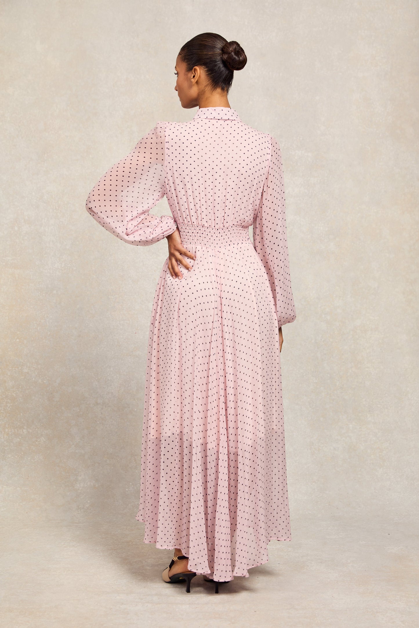 Paros Shirt Dress (Pink Polka Dot)
