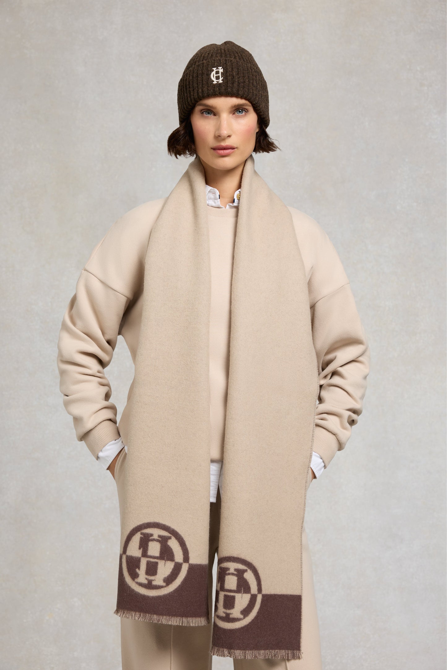 Jacquard Scarf (Chocolate Taupe)