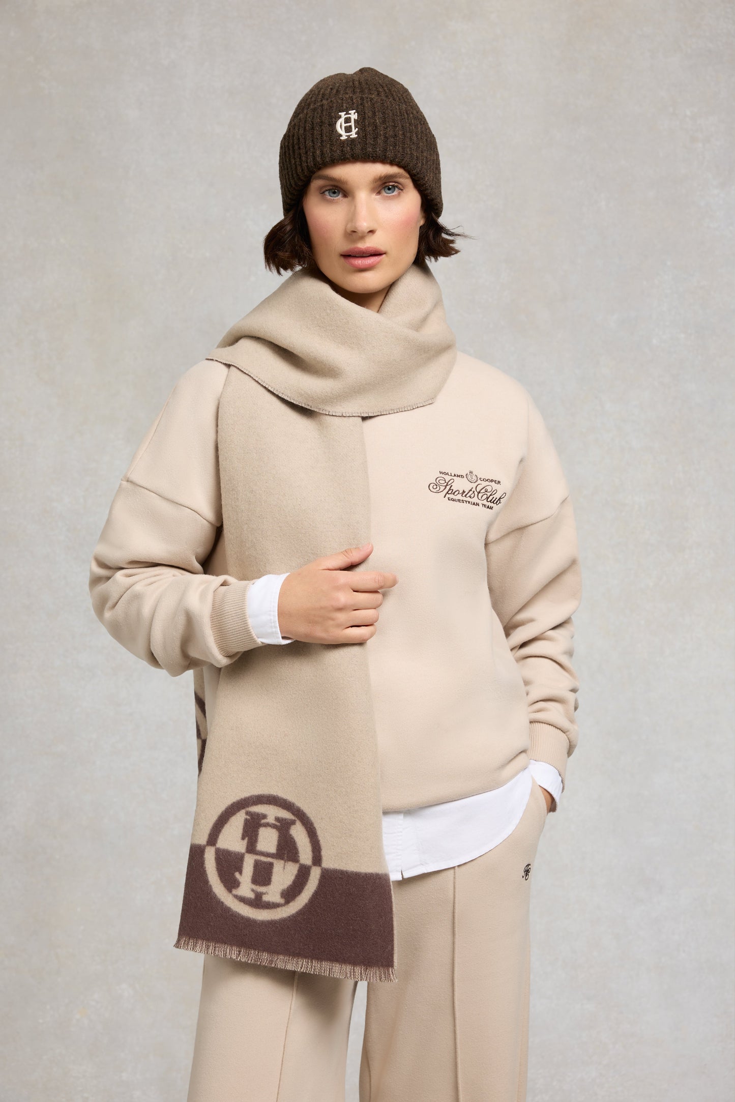 Jacquard Scarf (Chocolate Taupe)