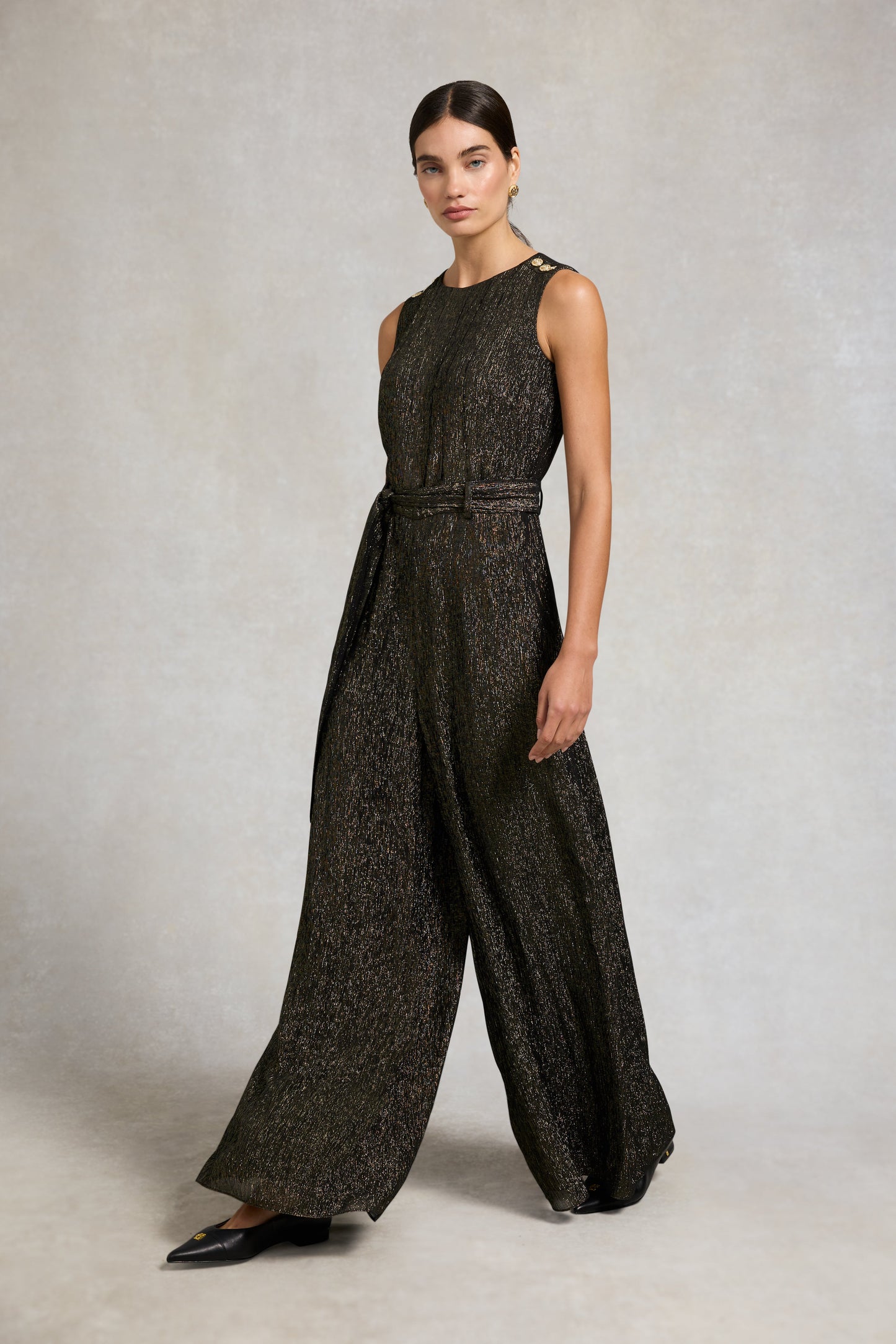 Nicole Jumpsuit (Gold Sparkle)