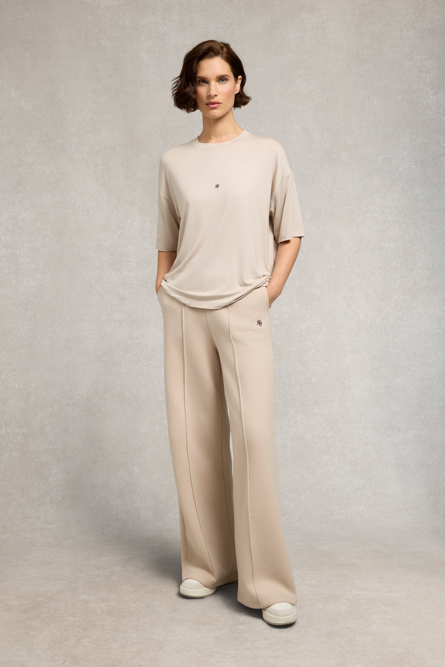 Oversized Monogram Tee (Stone)