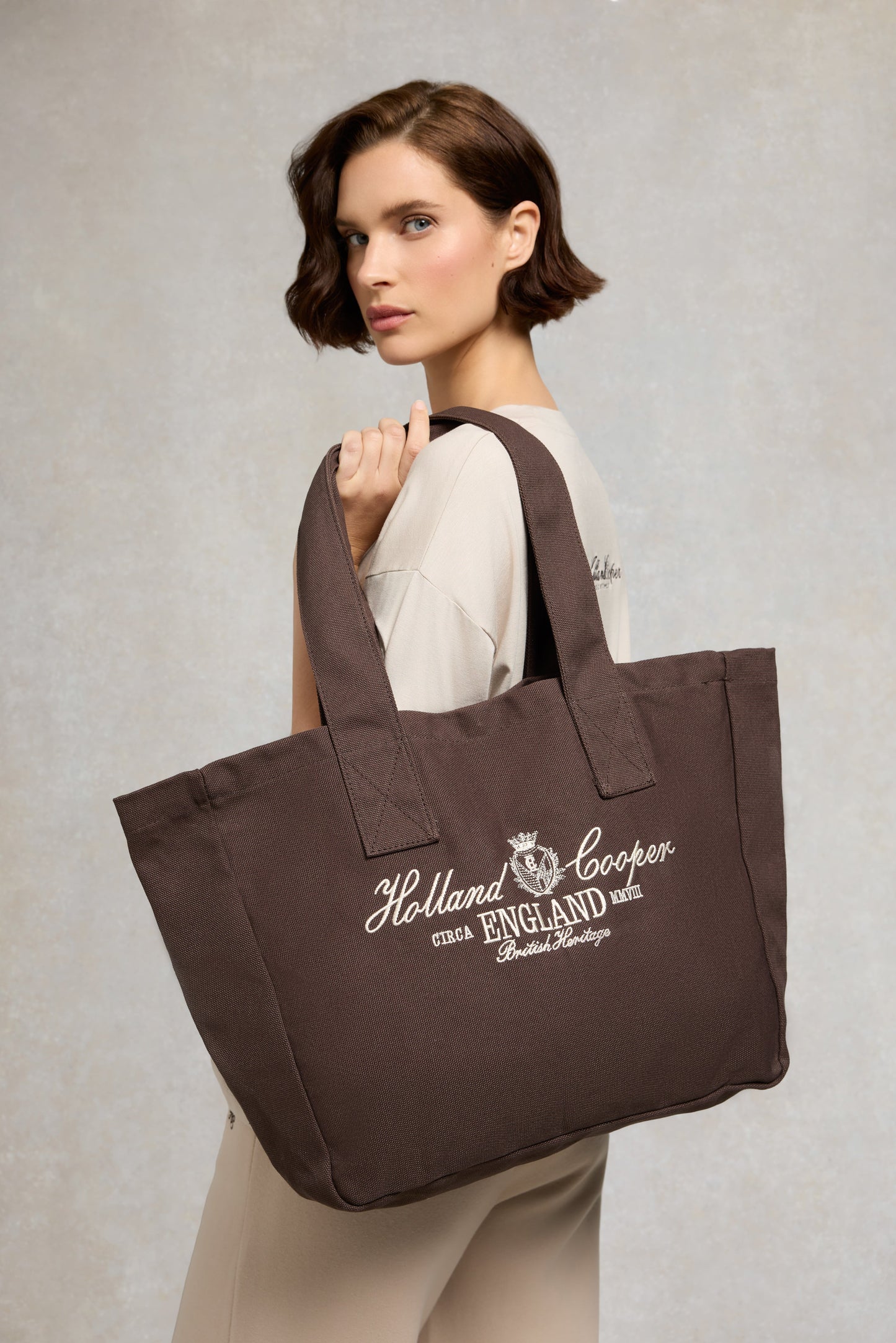 Essential Tote Bag (Chocolate Ecru)