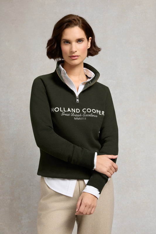 Sporting Goods Zip Henley (Racing Green)