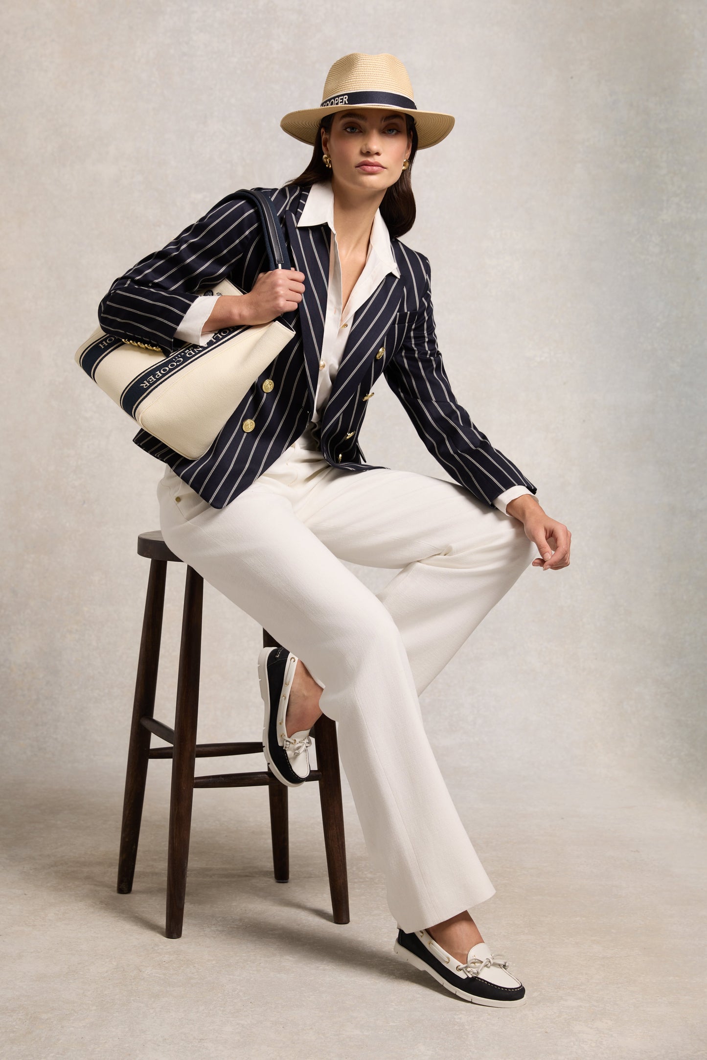 Padstow Deck Shoe (Navy White)