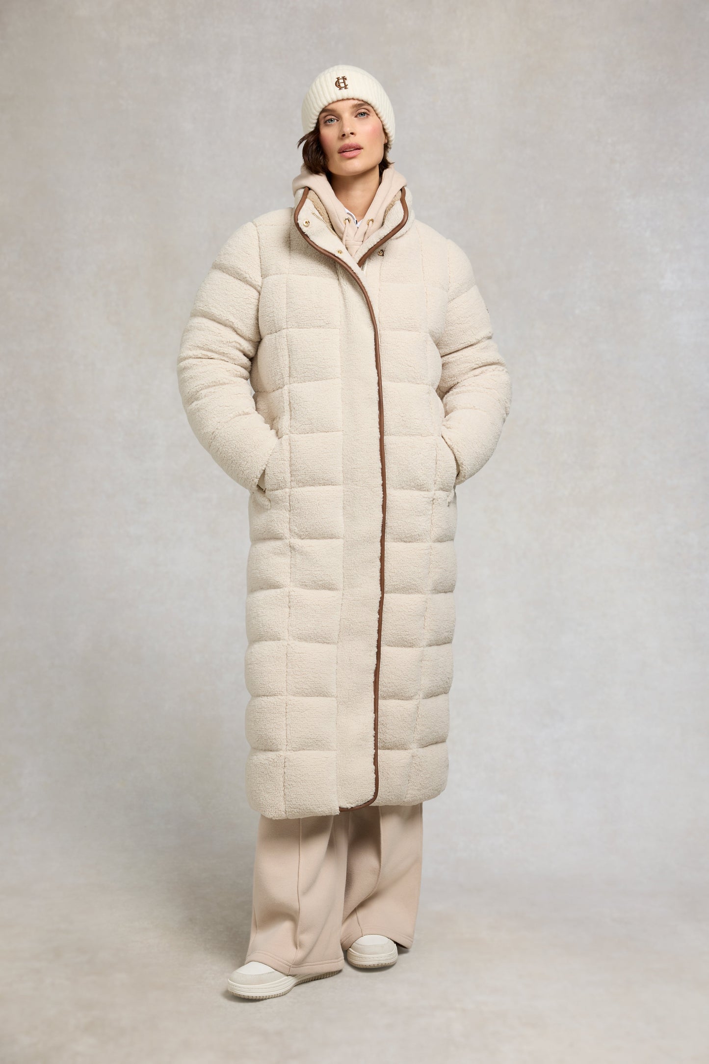 Classic Embroidered Beanie (Cream)