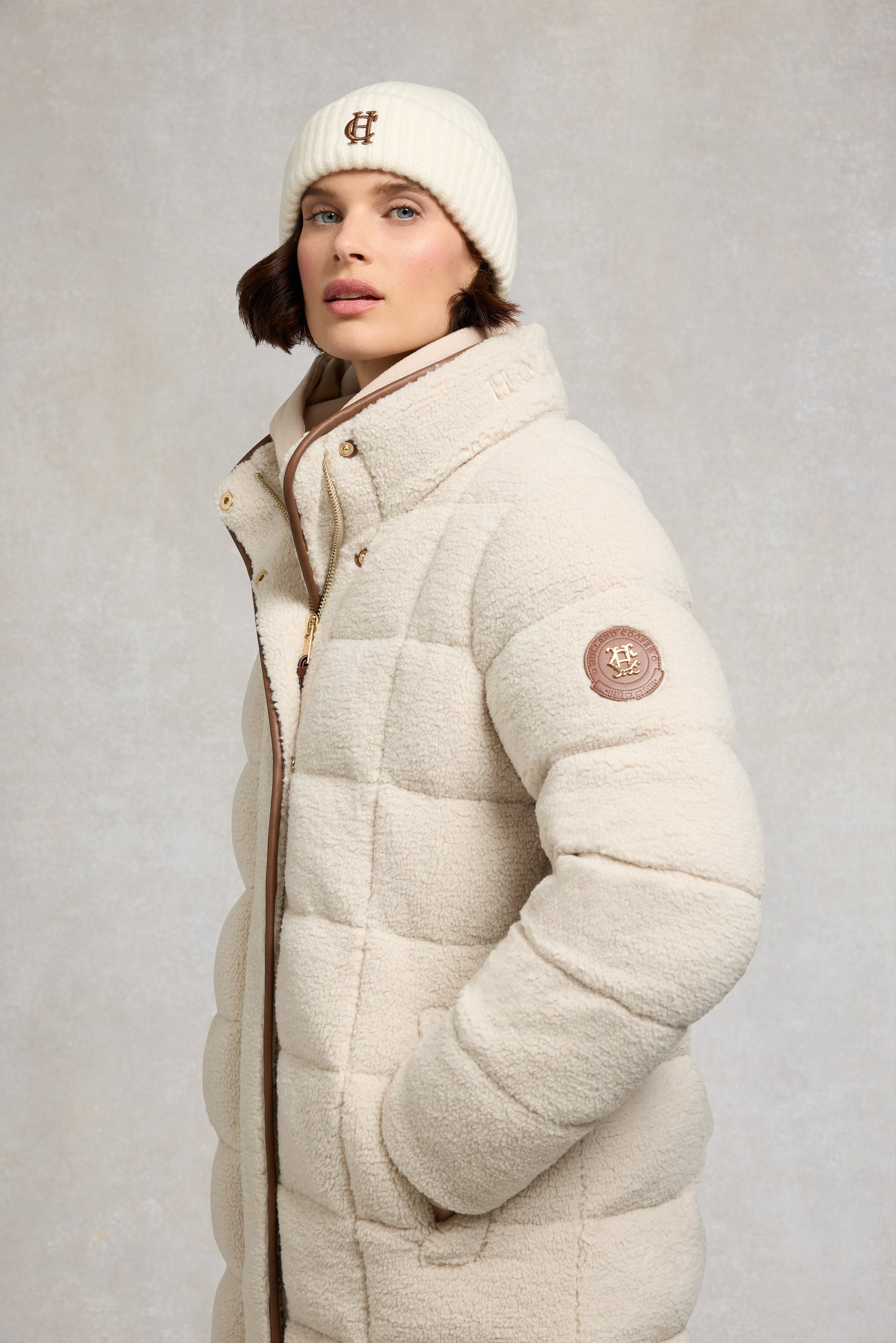 Crawford Longline Coat (Natural Borg)