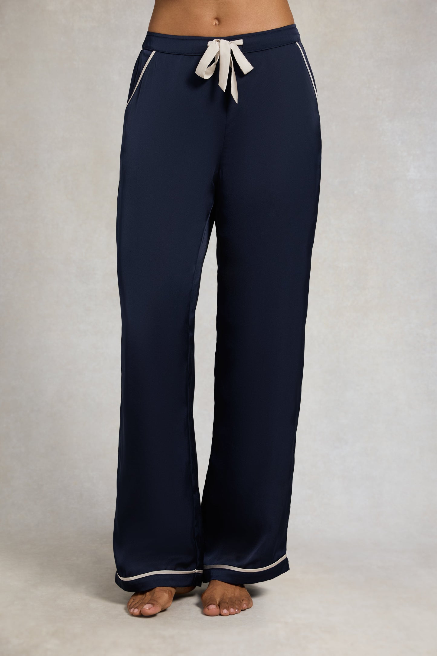 Satin Pyjama Set (Navy)