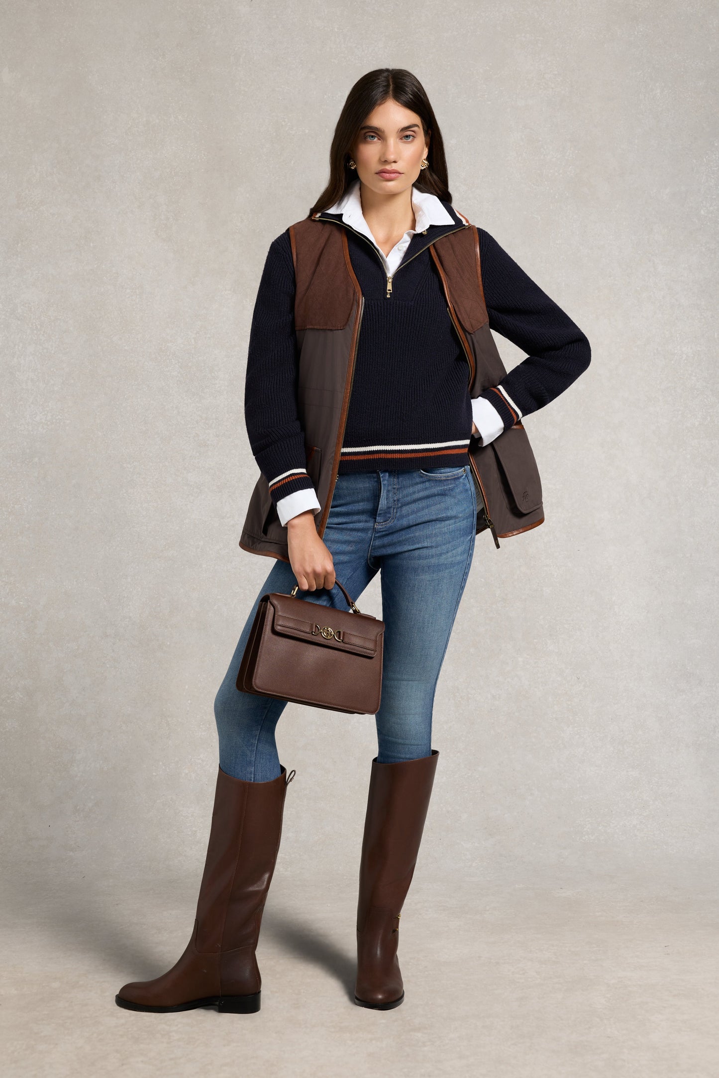 Jessica Quarter Zip Knit (Ink Navy)