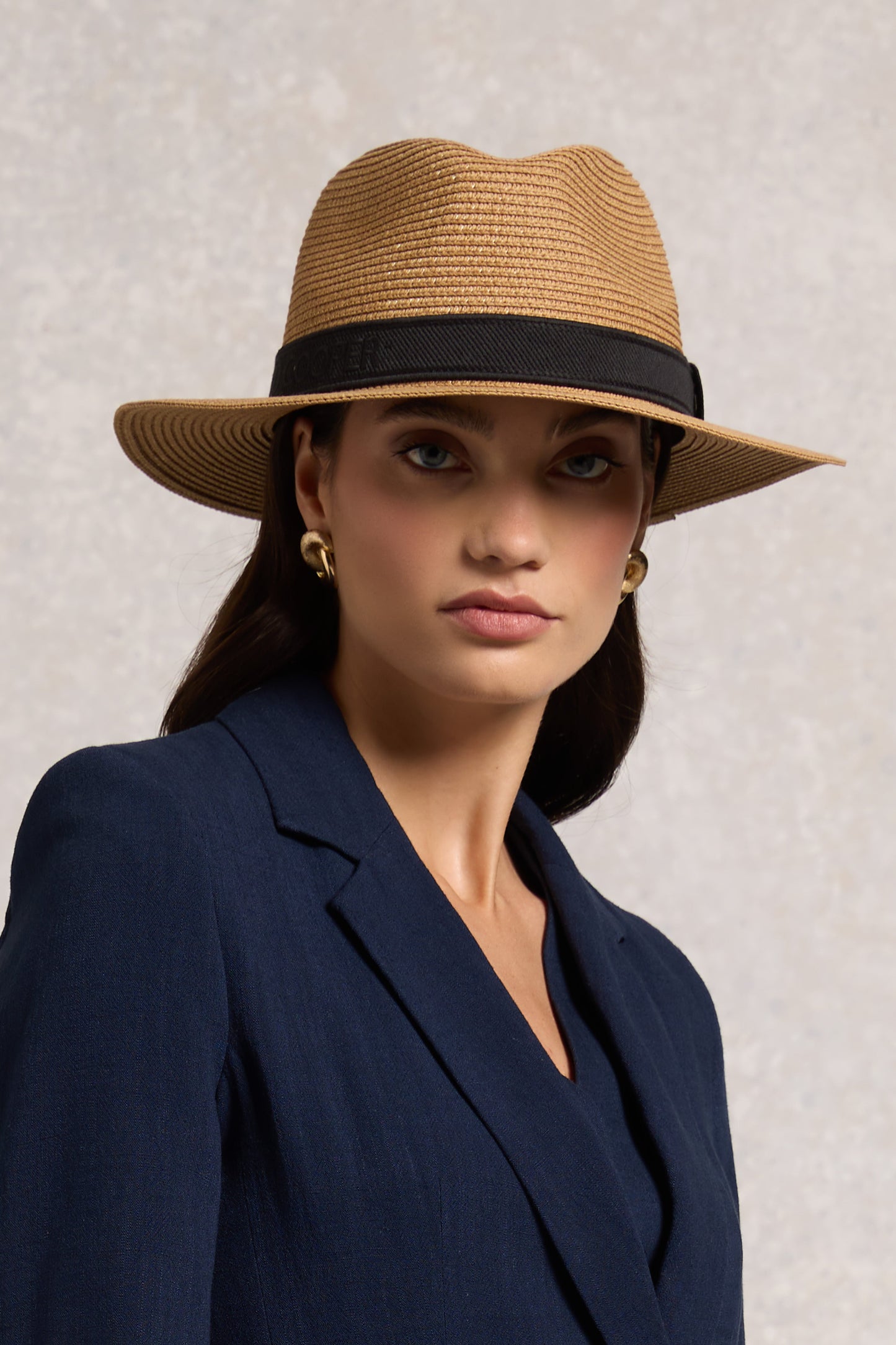 Francesca Hat (Camel Tonal Black)