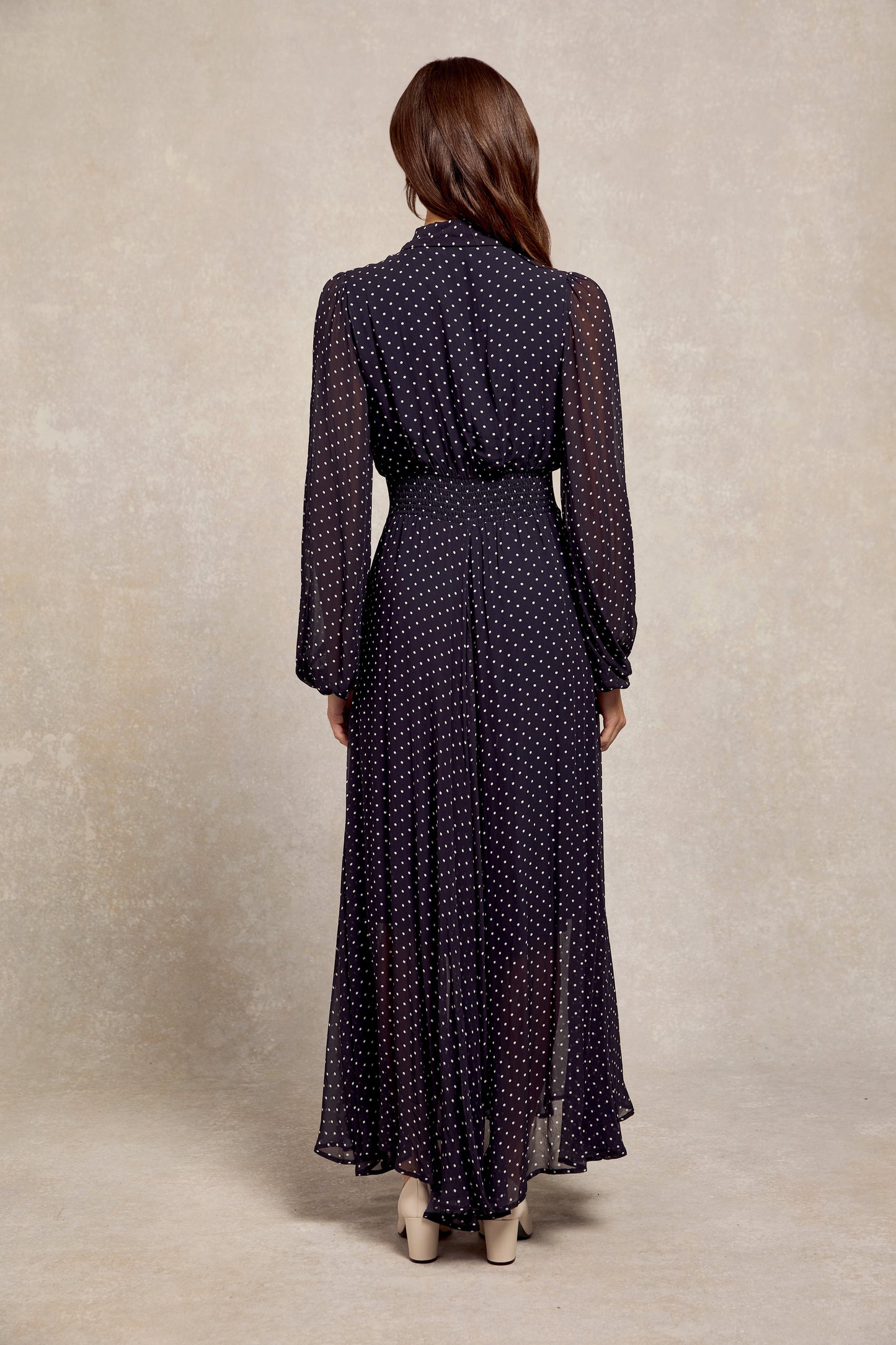 Paros Shirt Dress (Navy Polka Dot)