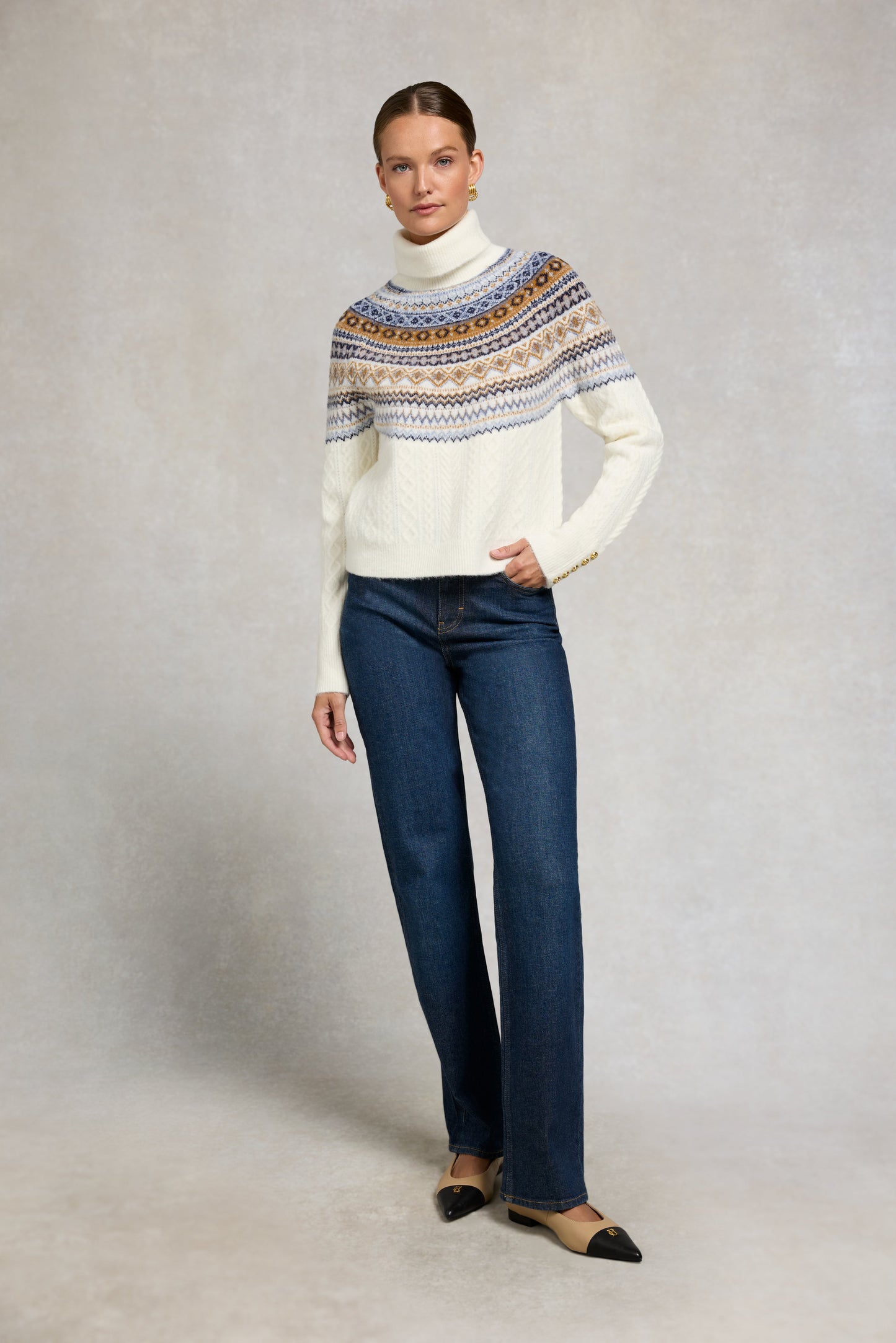 Rebecca Roll Neck Knit (Natural)