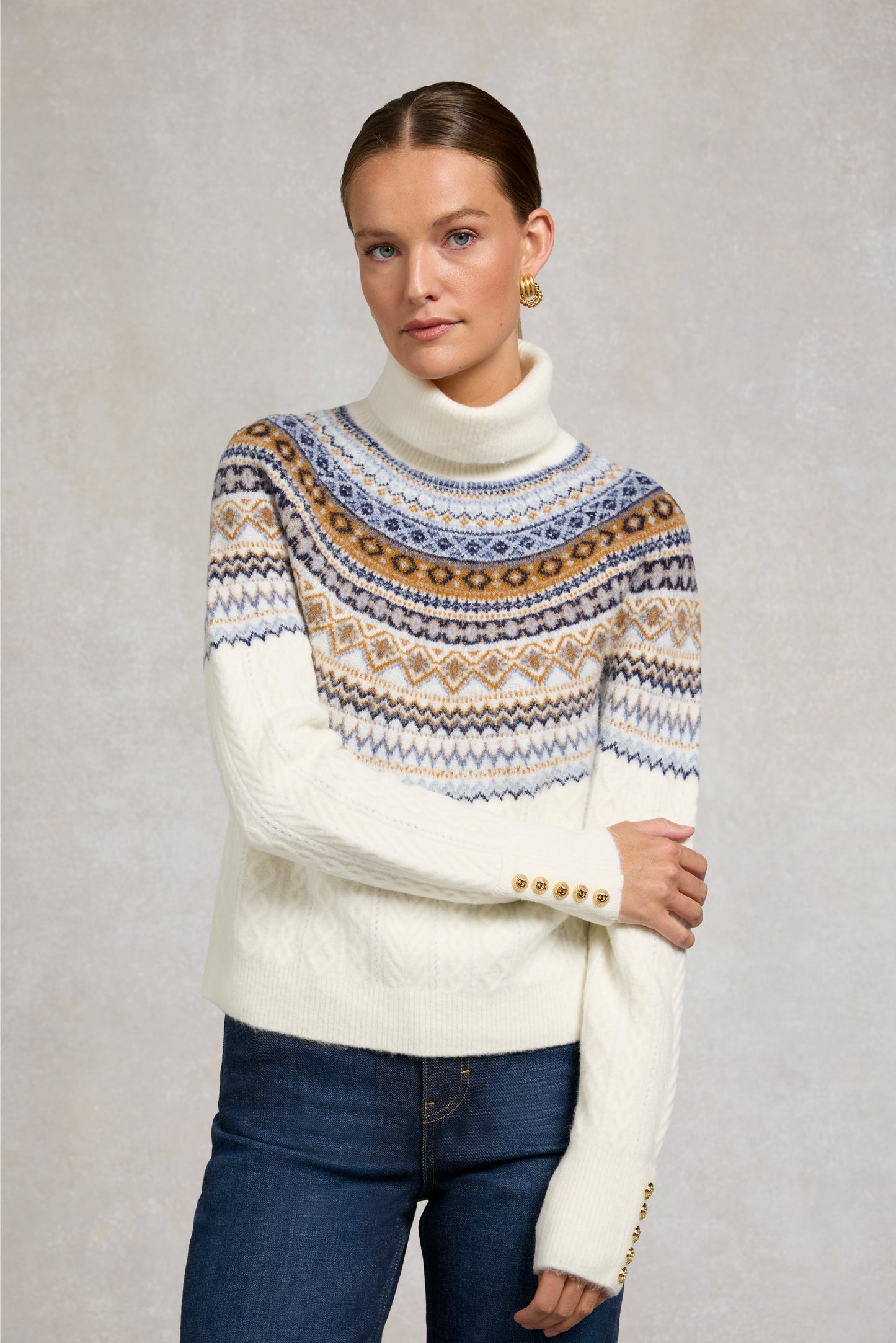 Rebecca Roll Neck Knit (Natural)