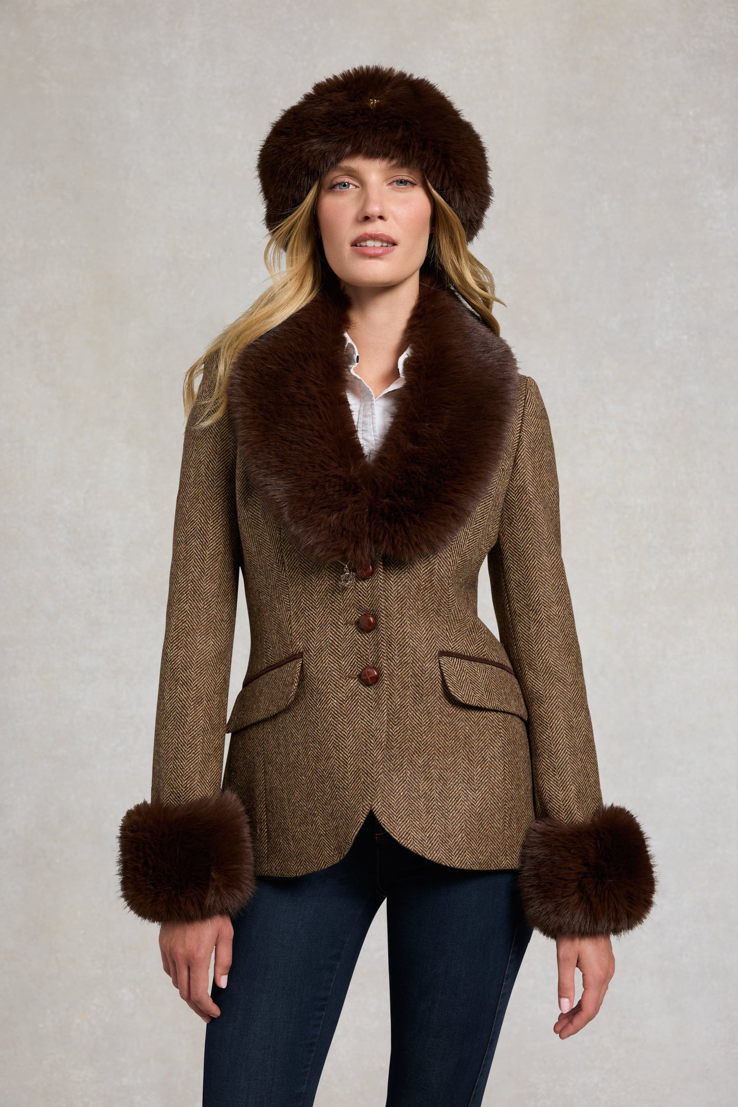 Faux Fur Headband (Chocolate)