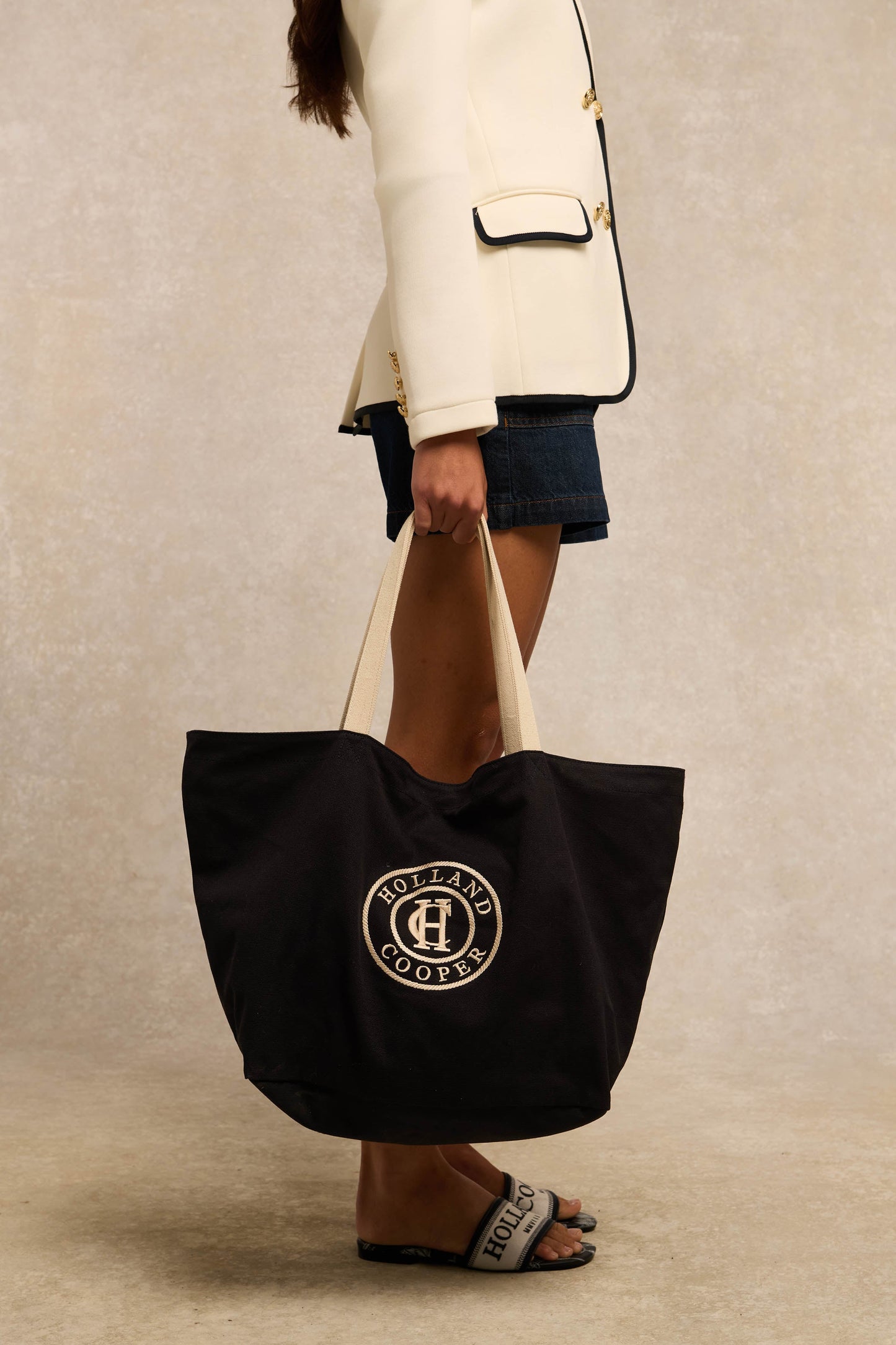 Classic Shopper (Navy Ecru)