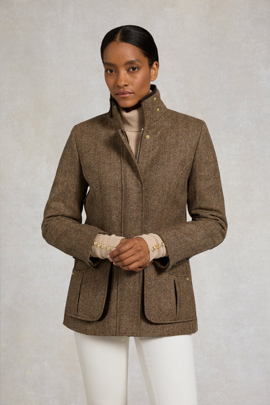 Country Classic Jacket (Large Scale Brown Herringbone)