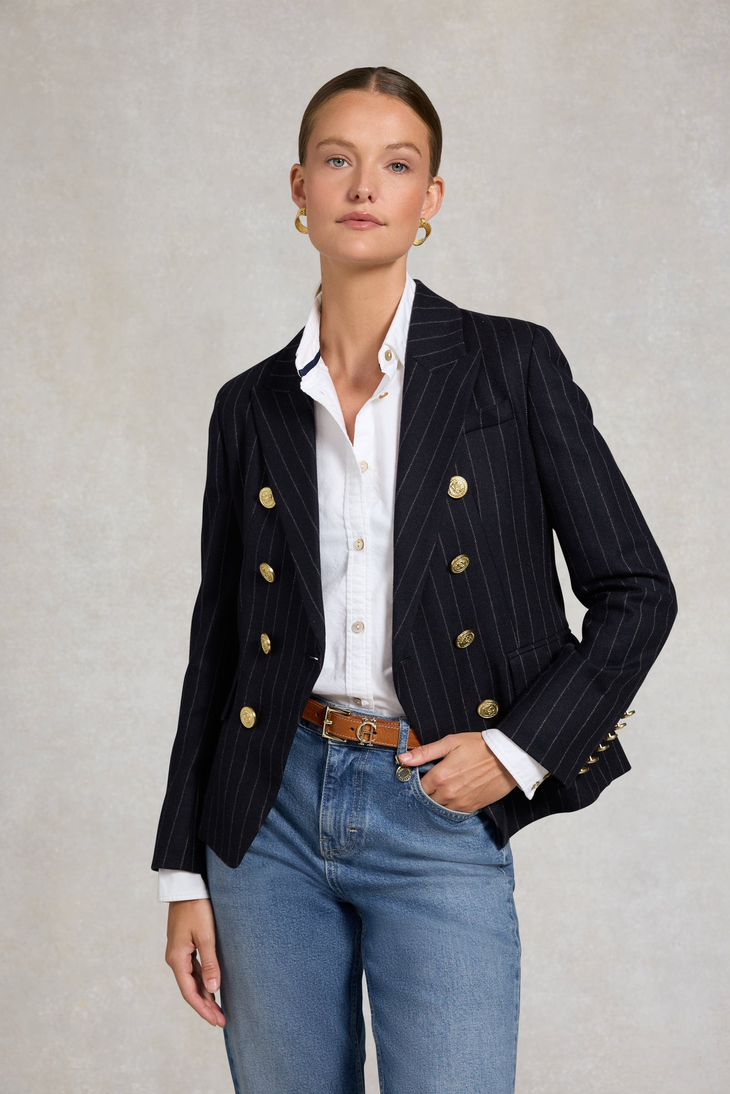 Knightsbridge Blazer (Navy Chalk Pinstripe)